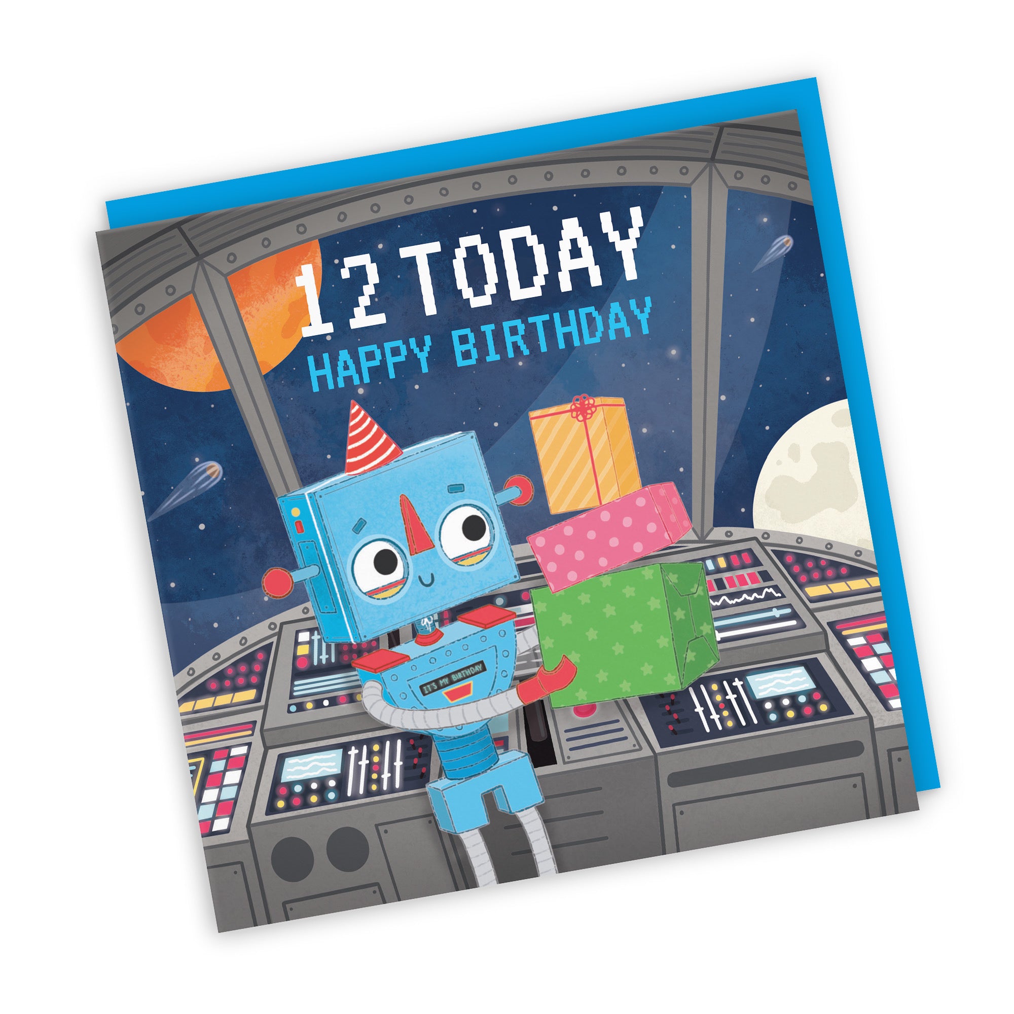 12th Space Robot Boys Birthday Card Imagination - Default Title (LG01698)