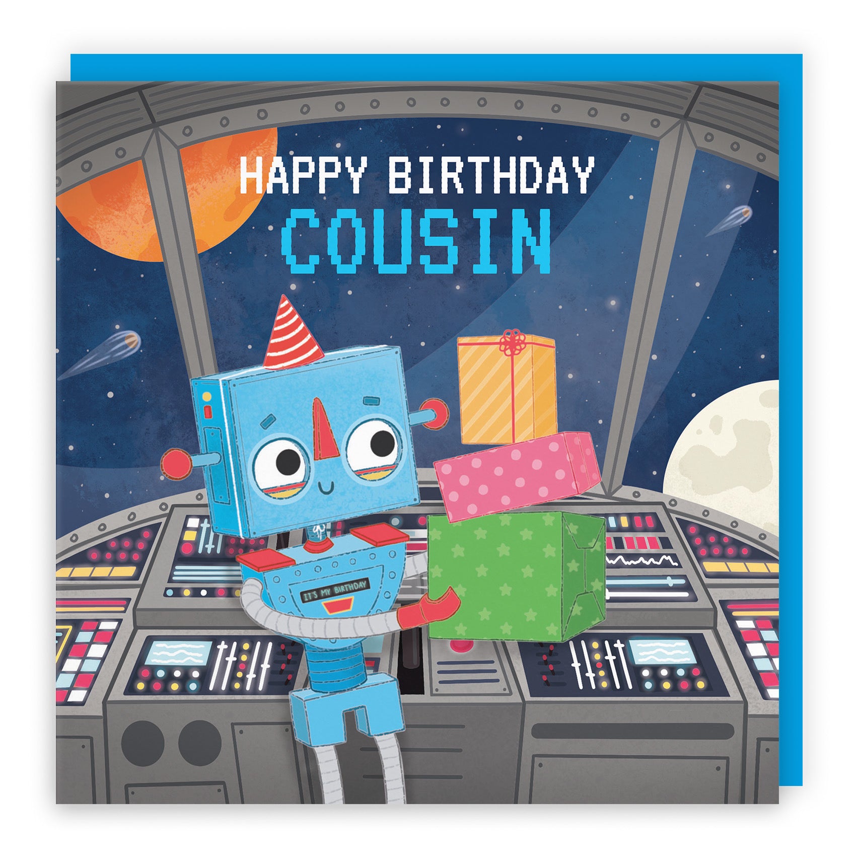 Cousin Boys Space Robot Birthday Card Imagination - Default Title (LG01701)