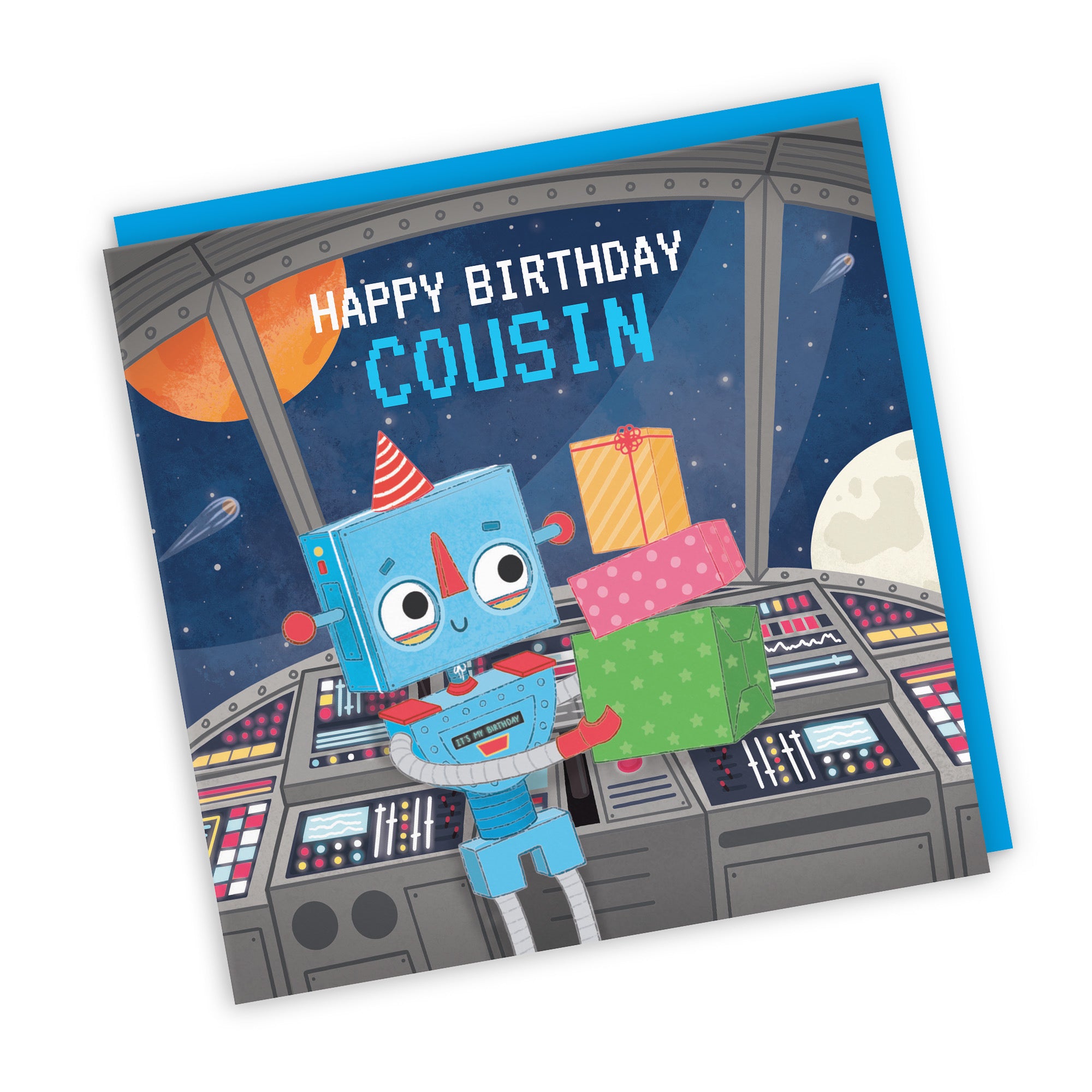 Cousin Boys Space Robot Birthday Card Imagination - Default Title (LG01701)