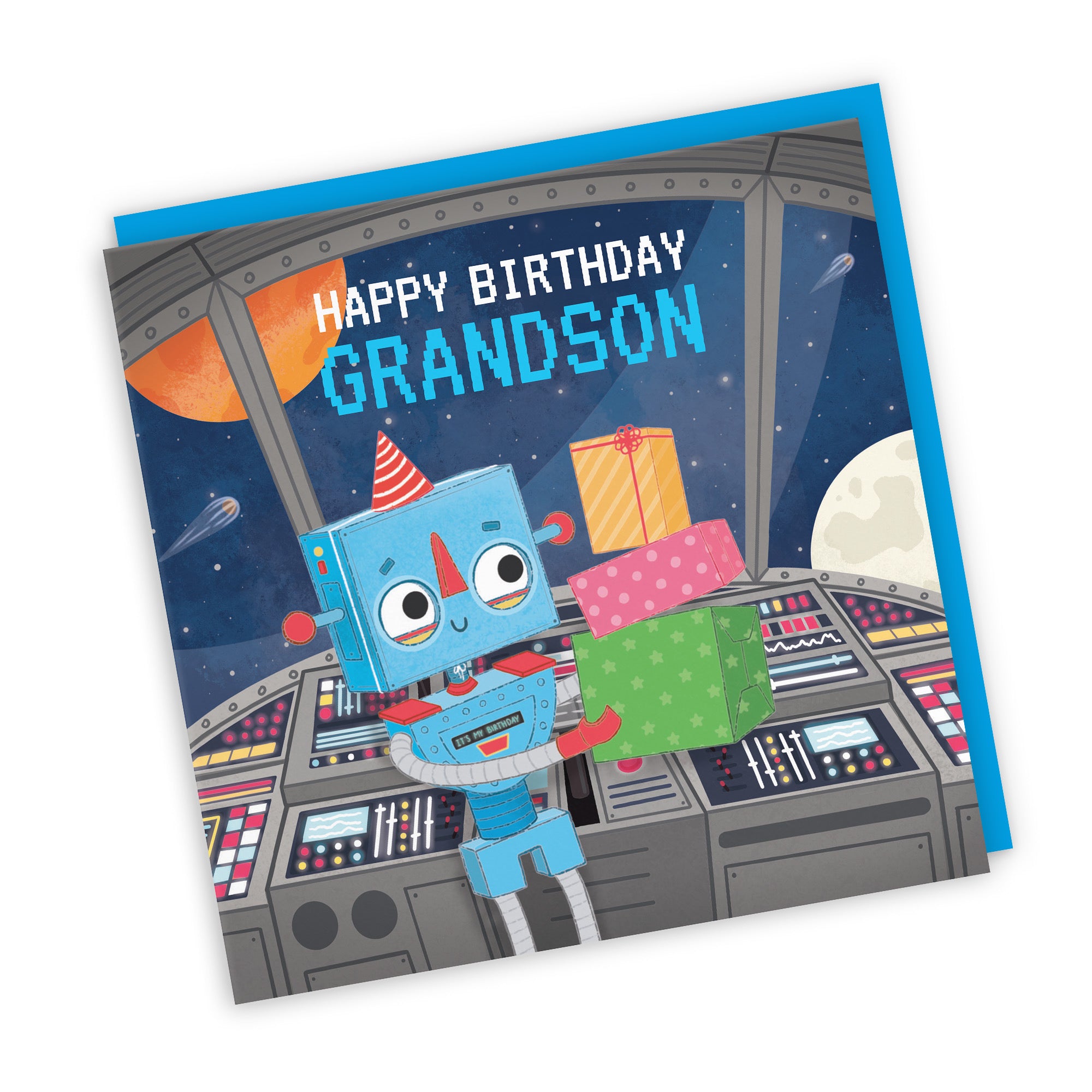 Grandson Space Robot Birthday Card Imagination - Default Title (LG01704)