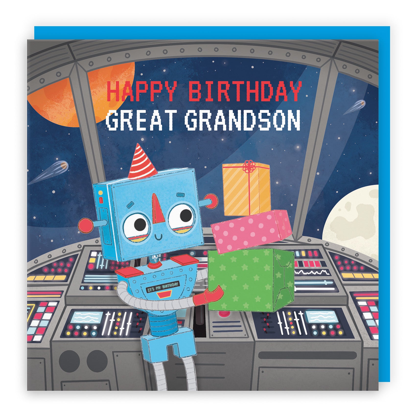 Great Grandson Space Robot Birthday Card Imagination - Default Title (LG01705)