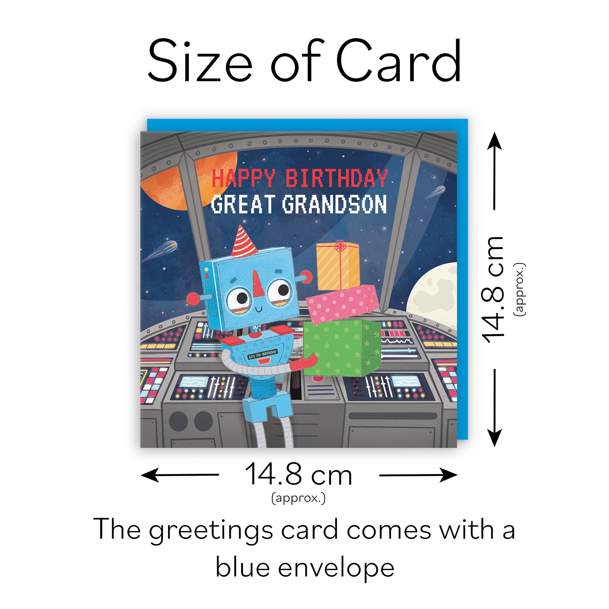 Great Grandson Space Robot Birthday Card Imagination - Default Title (LG01705)