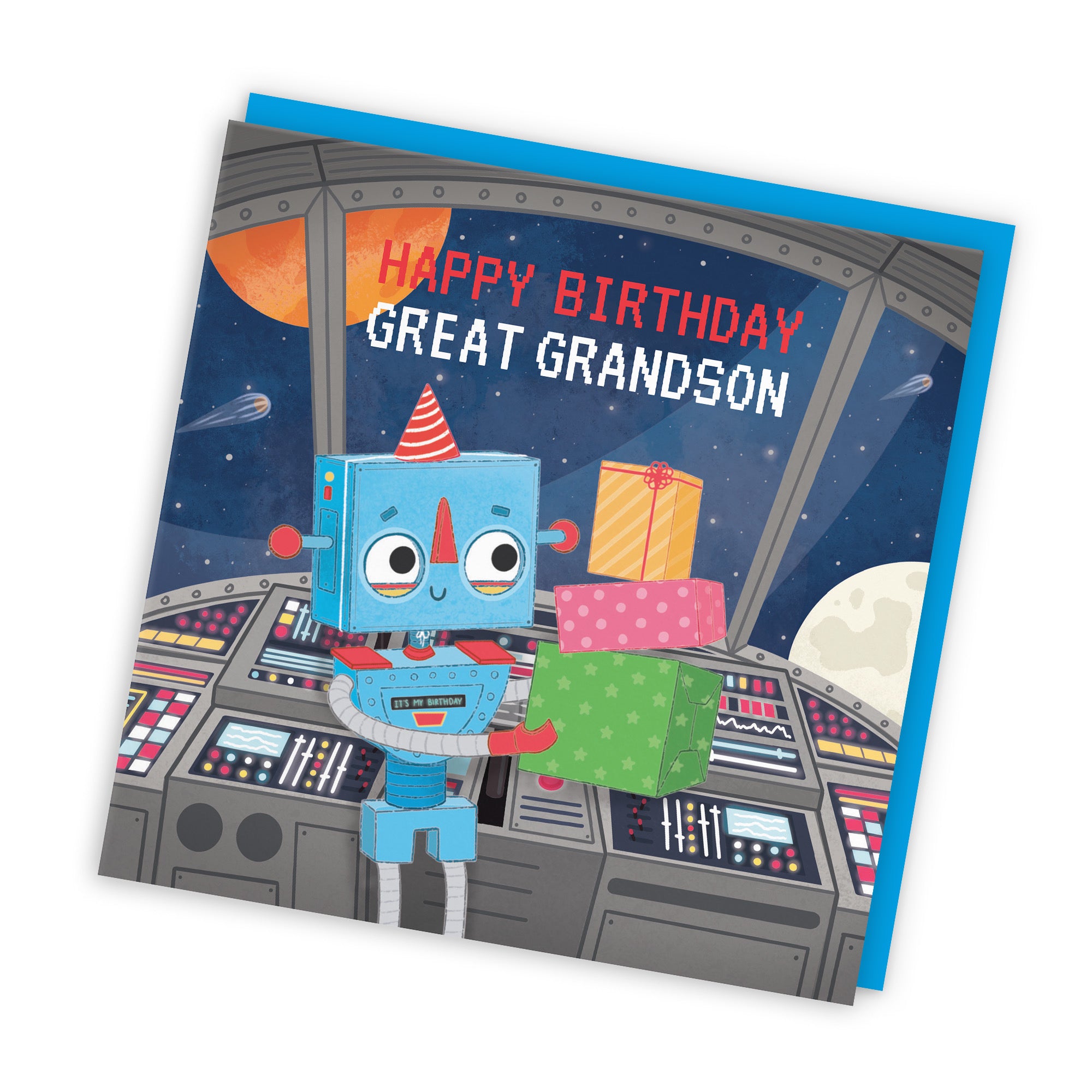 Great Grandson Space Robot Birthday Card Imagination - Default Title (LG01705)