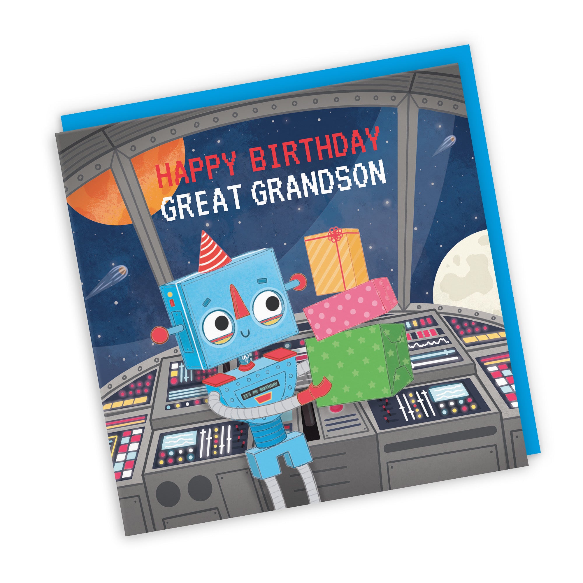 Great Grandson Space Robot Birthday Card Imagination - Default Title (LG01705)