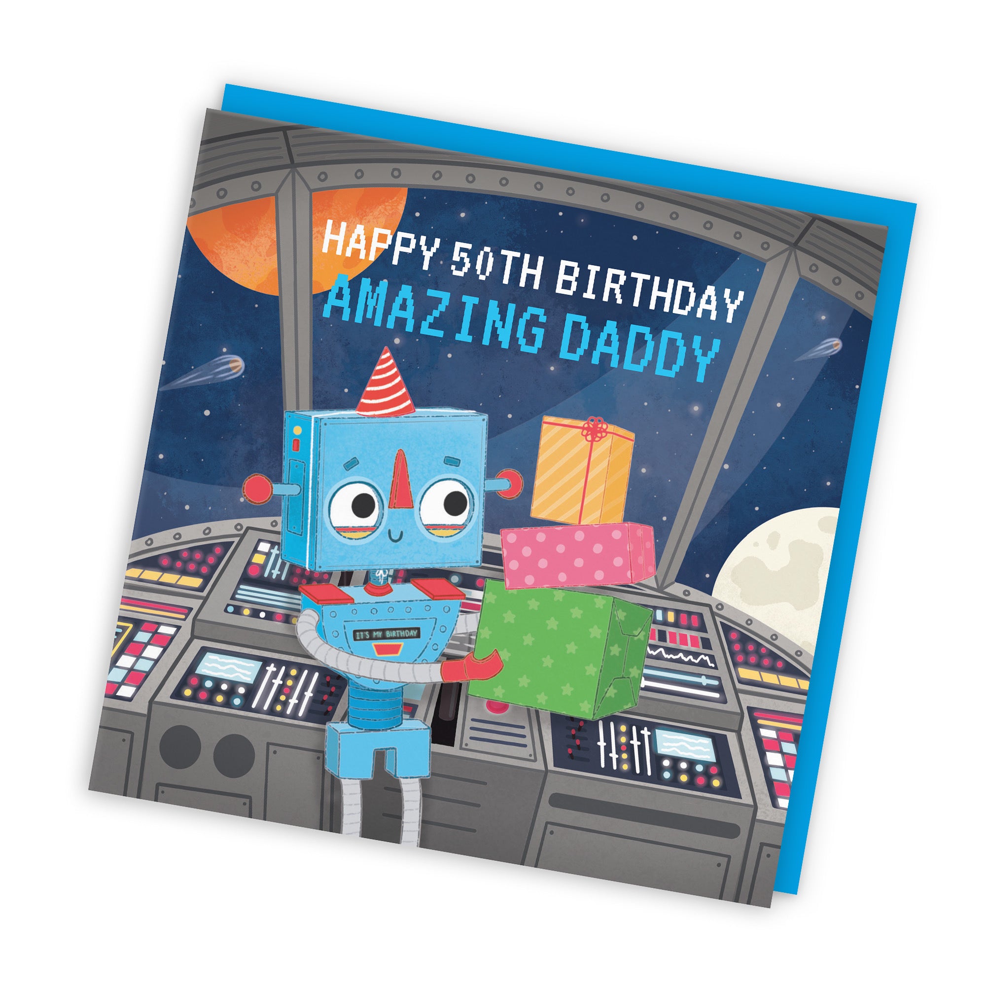 50th Daddy Space Robot Birthday Card Imagination - Default Title (LG01720)