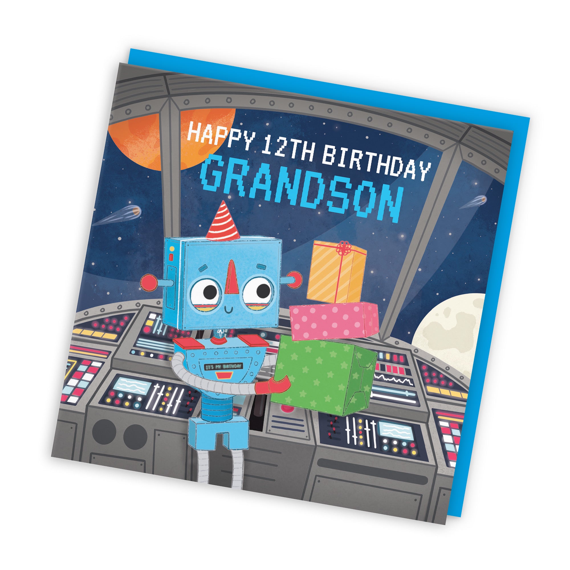 12th Grandson Space Robot Birthday Card Imagination - Default Title (LG01725)