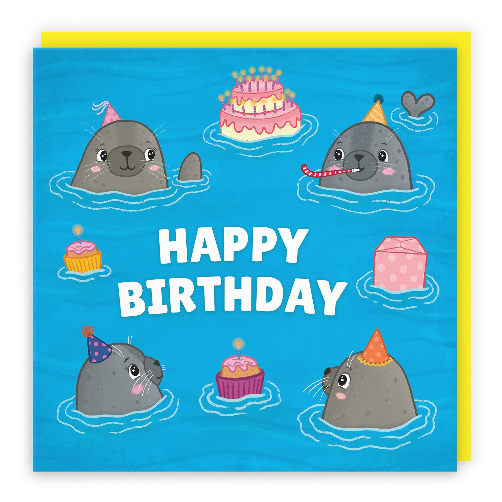 Cute Seals Birthday Card Ocean - Default Title (LG01729)