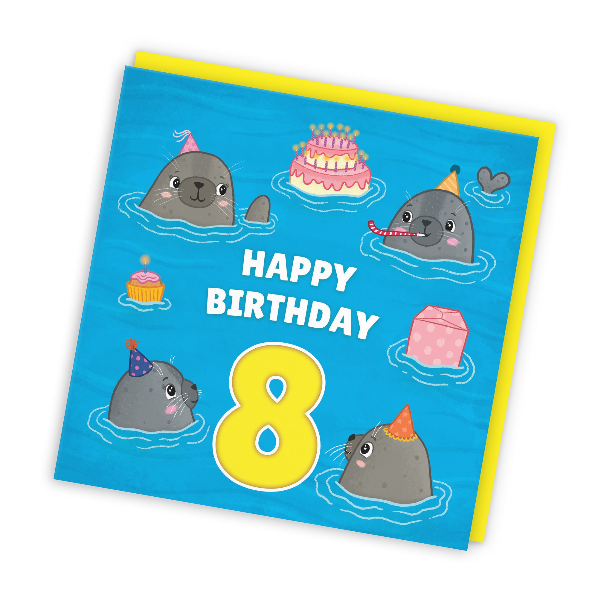 8th Cute Seals Birthday Card Ocean - Default Title (LG01731)