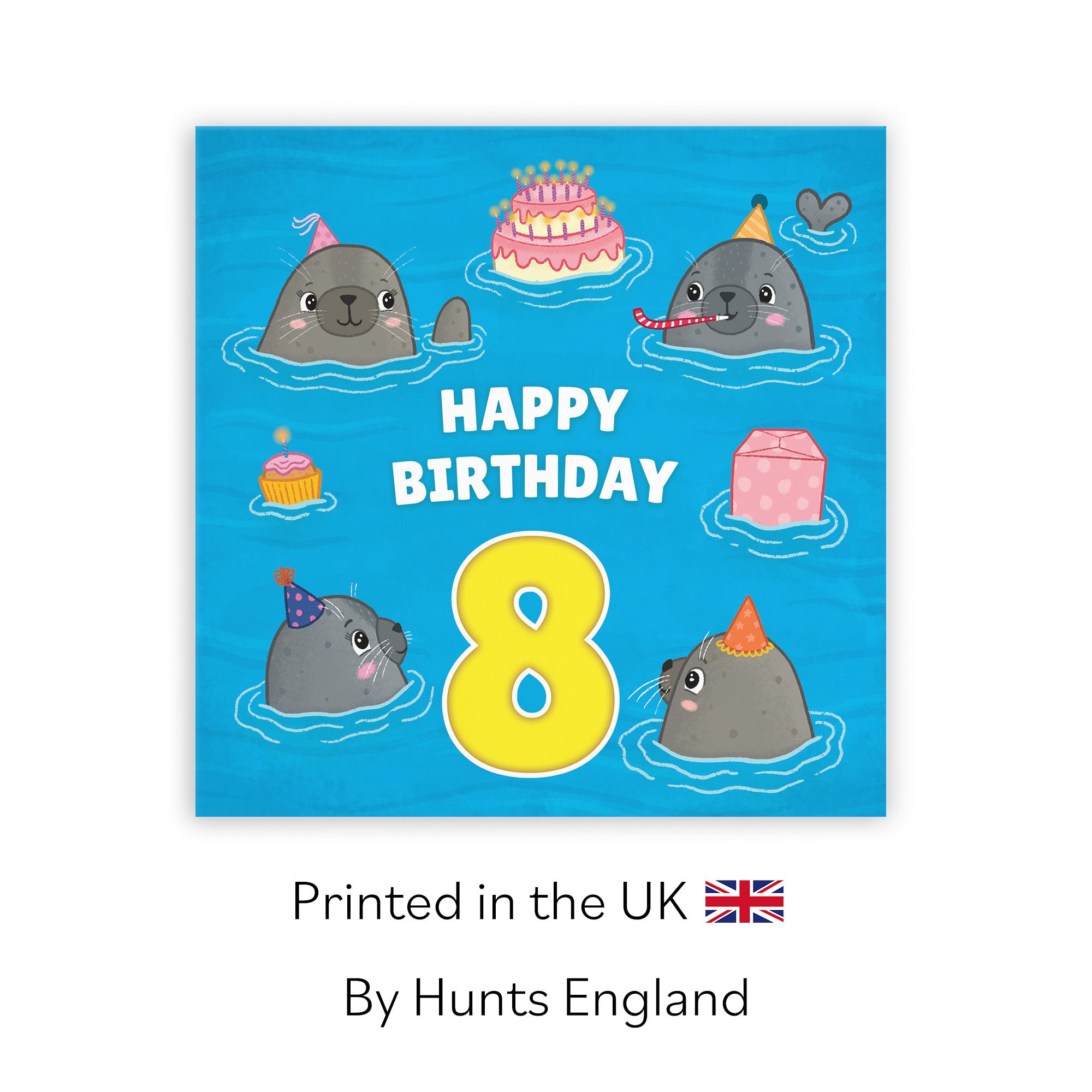 8th Cute Seals Birthday Card Ocean - Default Title (LG01731)