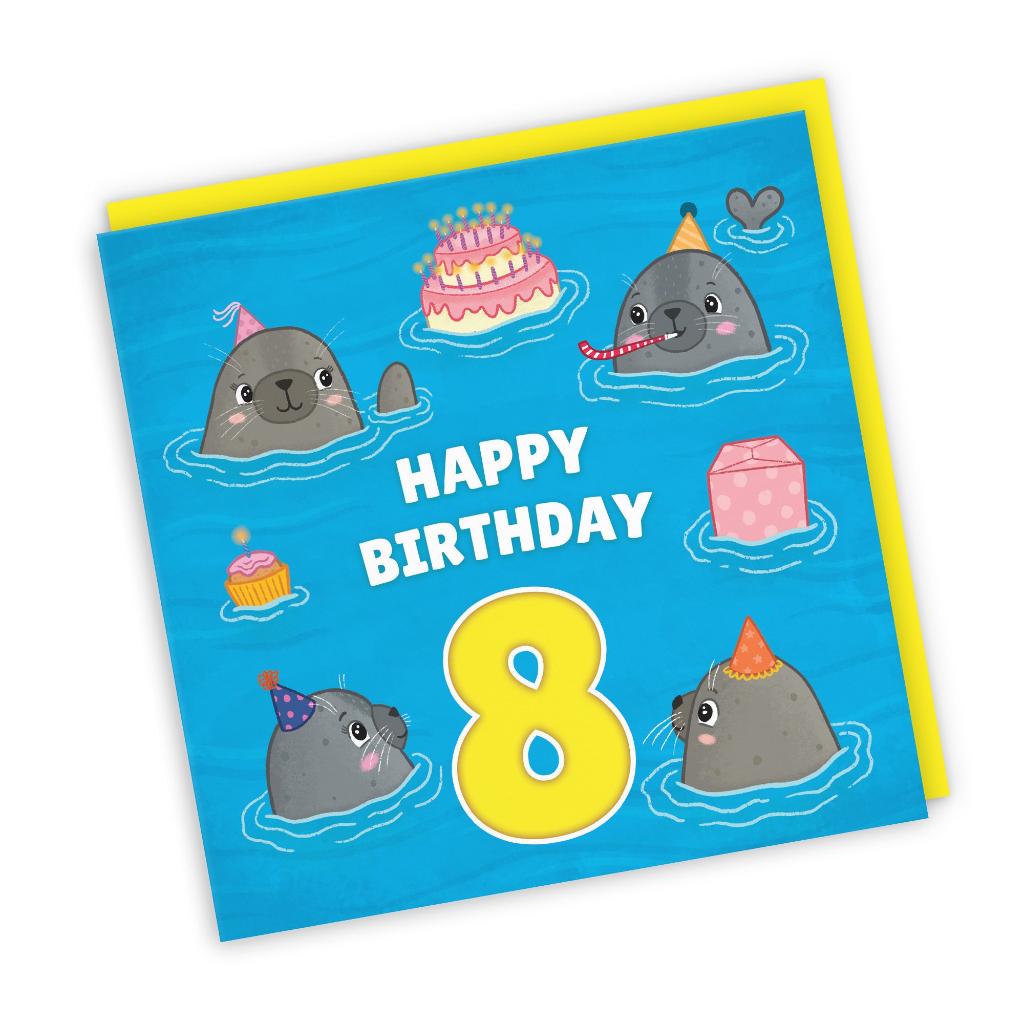 8th Cute Seals Birthday Card Ocean - Default Title (LG01731)