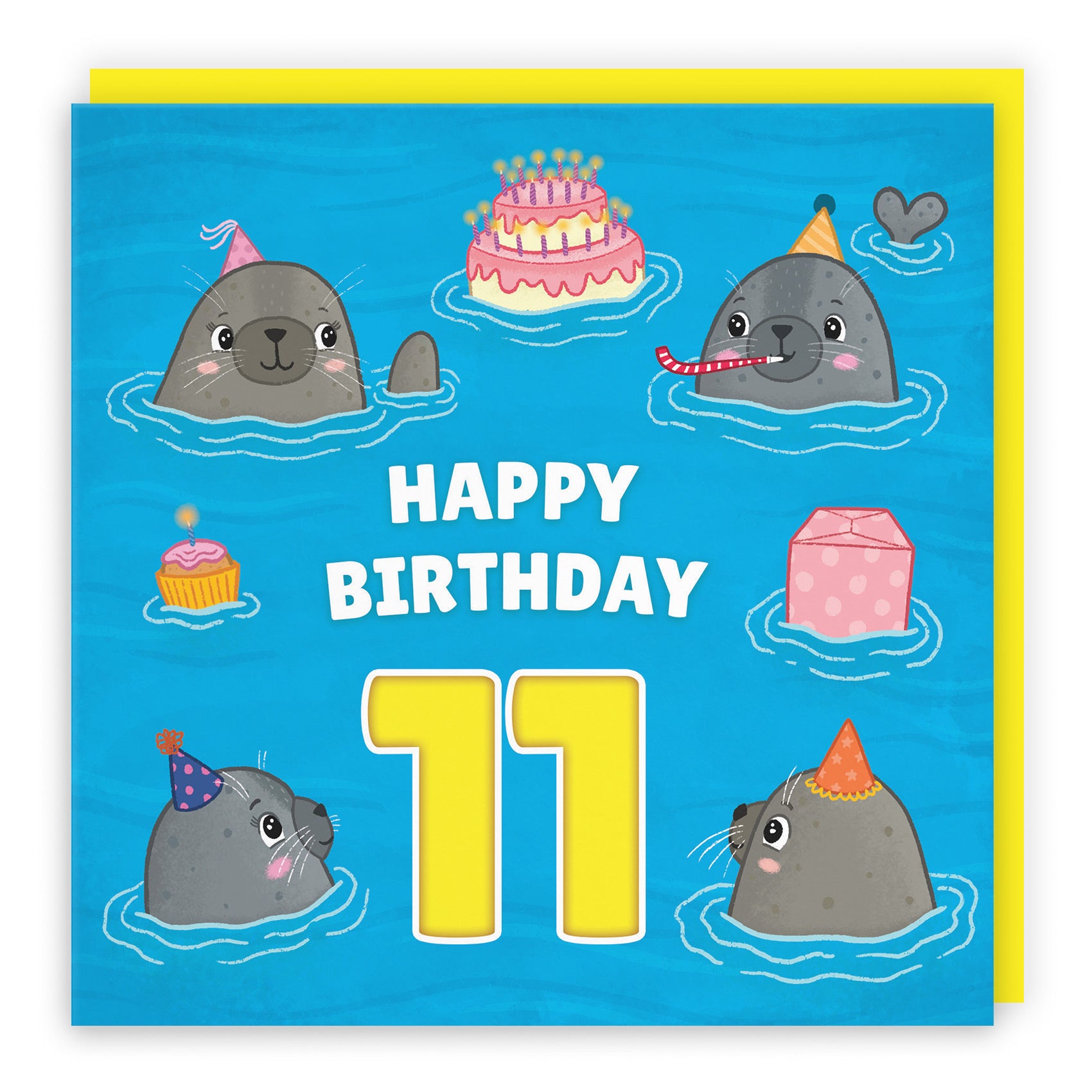 11th Cute Seals Birthday Card Ocean - Default Title (LG01732)