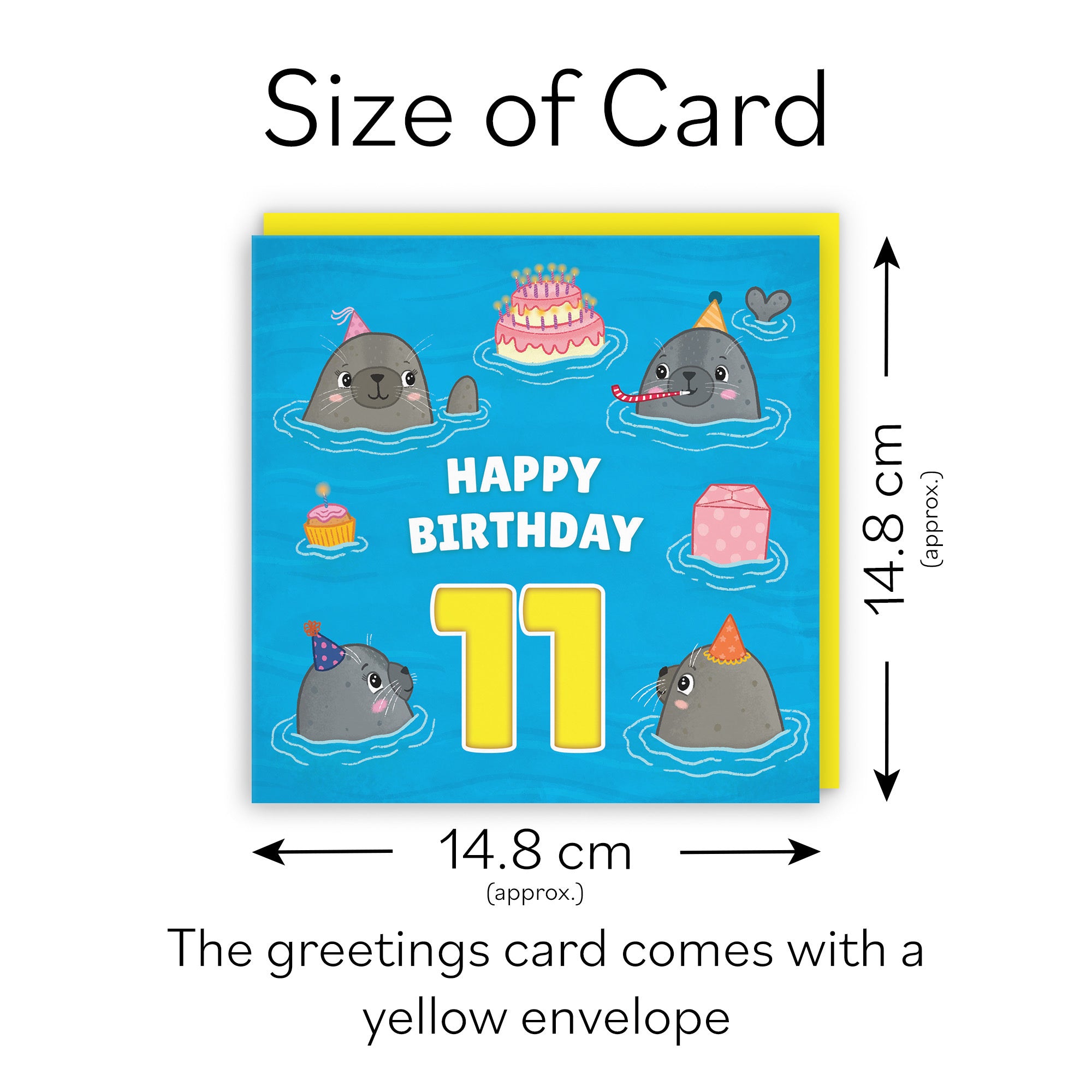 11th Cute Seals Birthday Card Ocean - Default Title (LG01732)