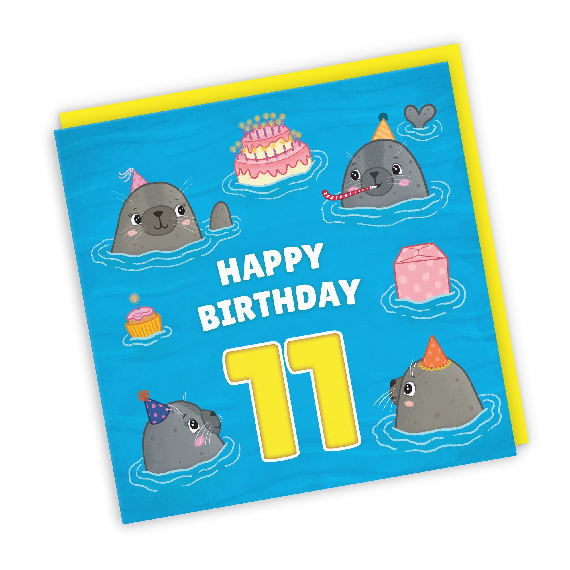 11th Cute Seals Birthday Card Ocean - Default Title (LG01732)