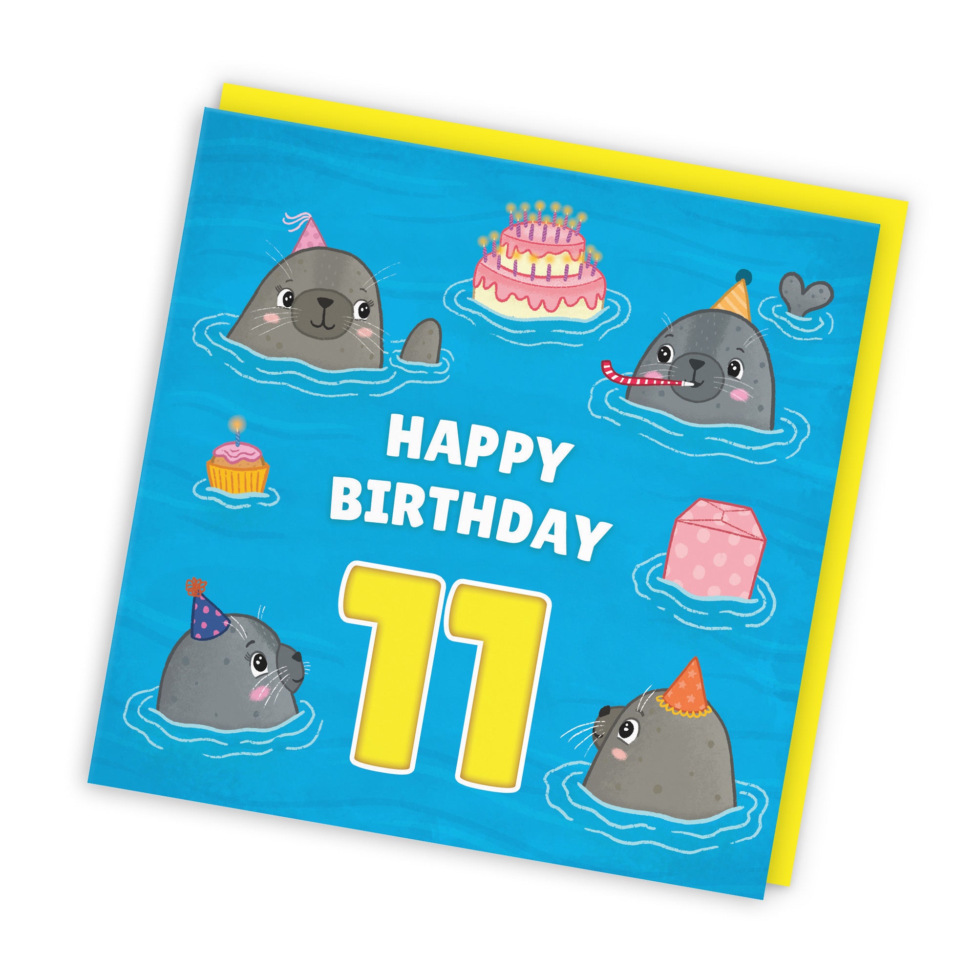 11th Cute Seals Birthday Card Ocean - Default Title (LG01732)