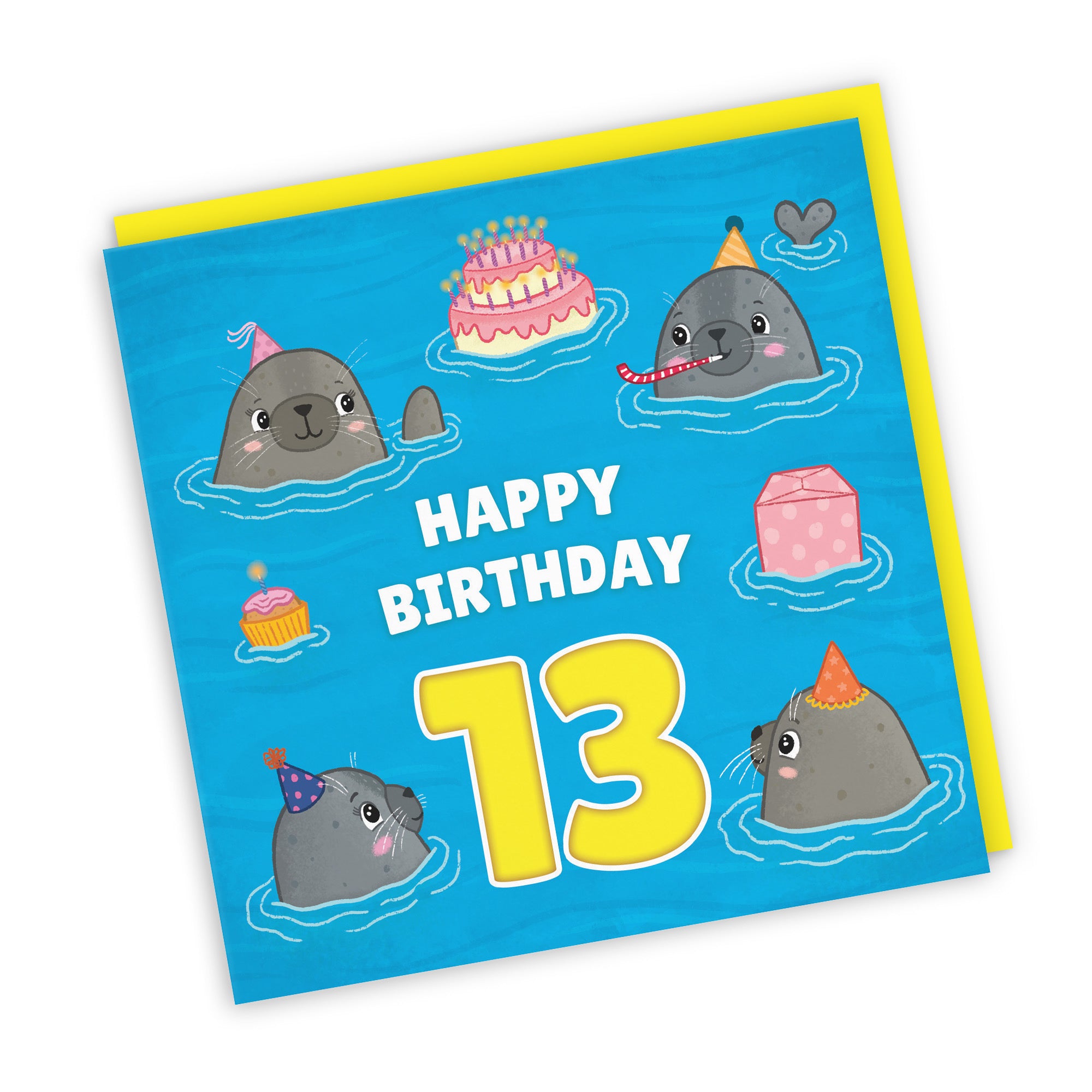 13th Cute Seals Birthday Card Ocean - Default Title (LG01733)