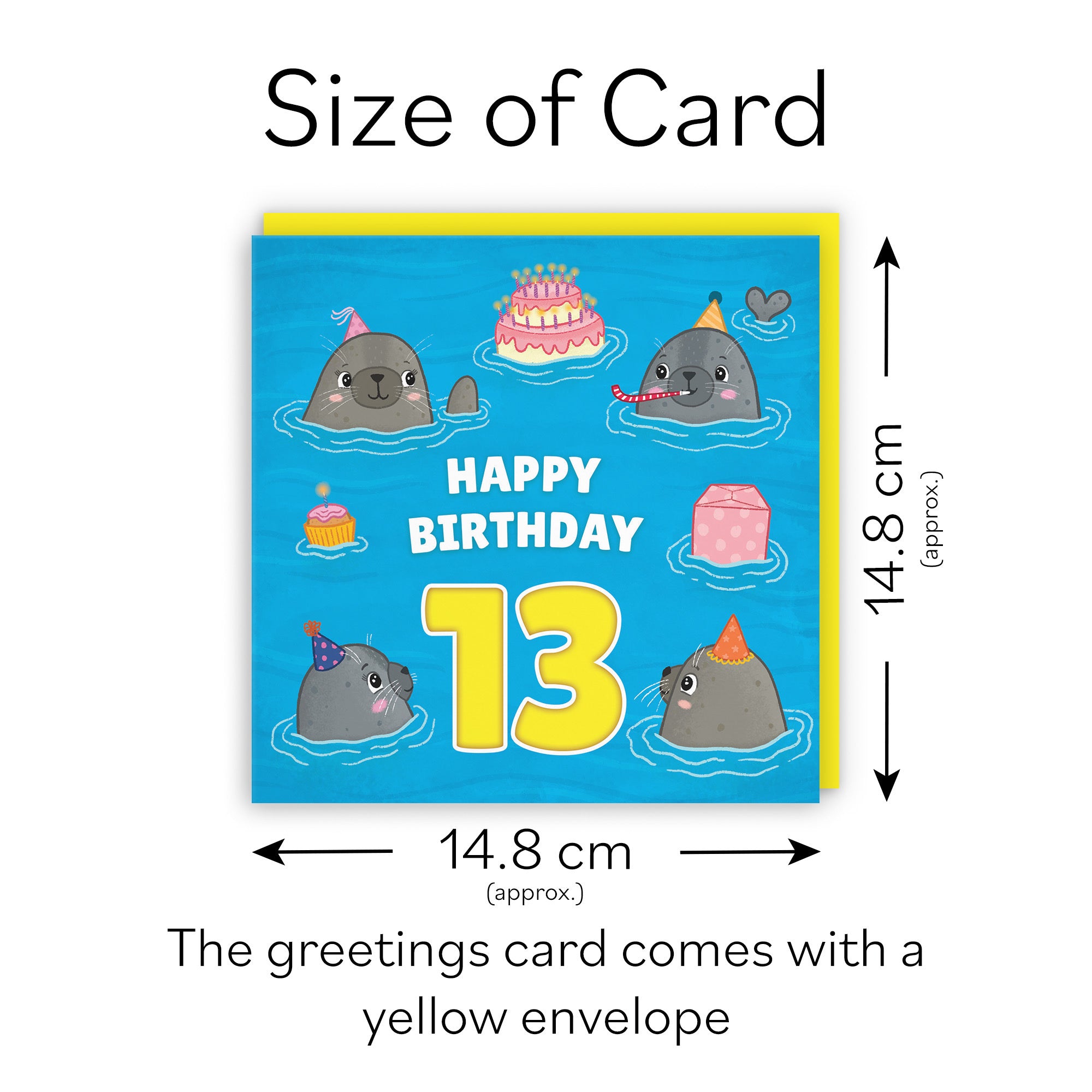 13th Cute Seals Birthday Card Ocean - Default Title (LG01733)