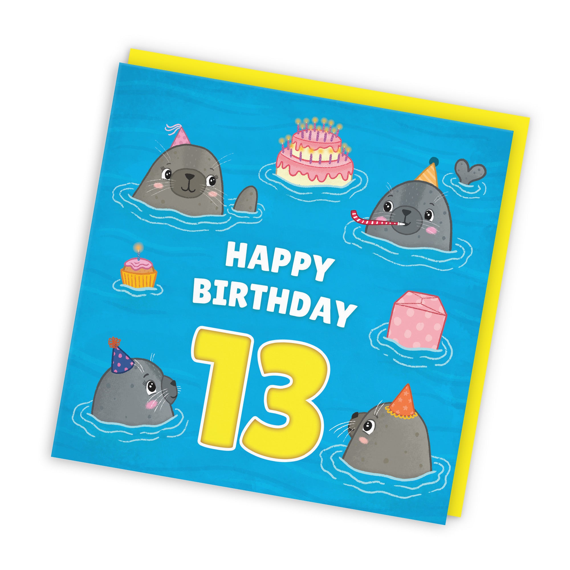 13th Cute Seals Birthday Card Ocean - Default Title (LG01733)