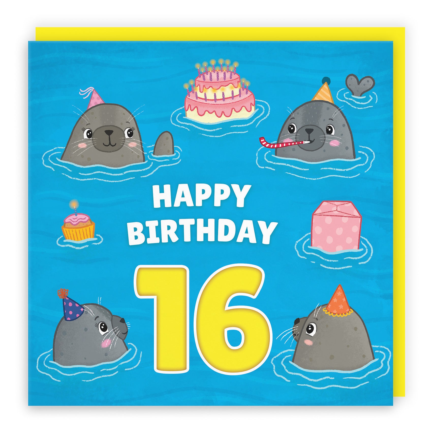 16th Cute Seals Birthday Card Ocean - Default Title (LG01734)