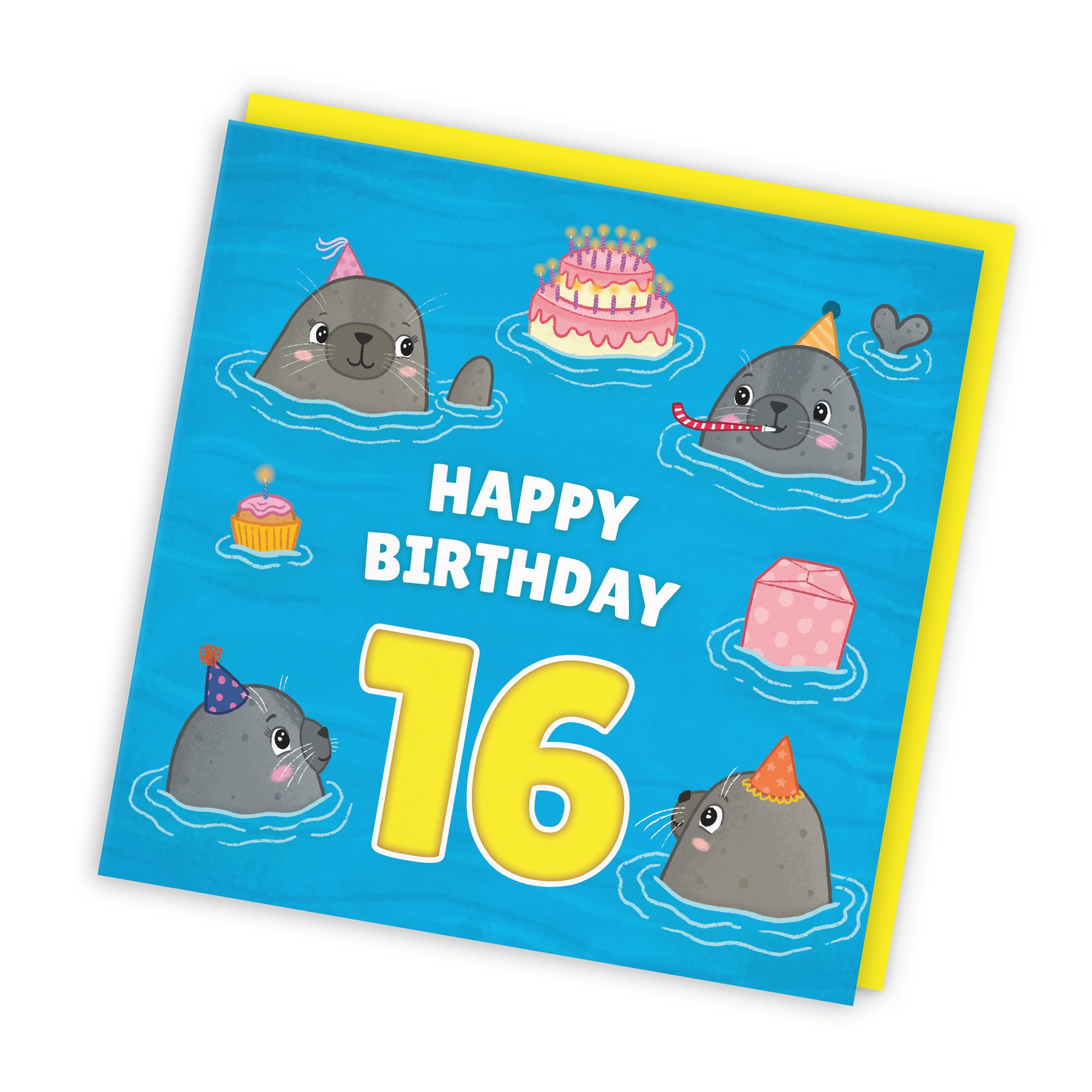 16th Cute Seals Birthday Card Ocean - Default Title (LG01734)