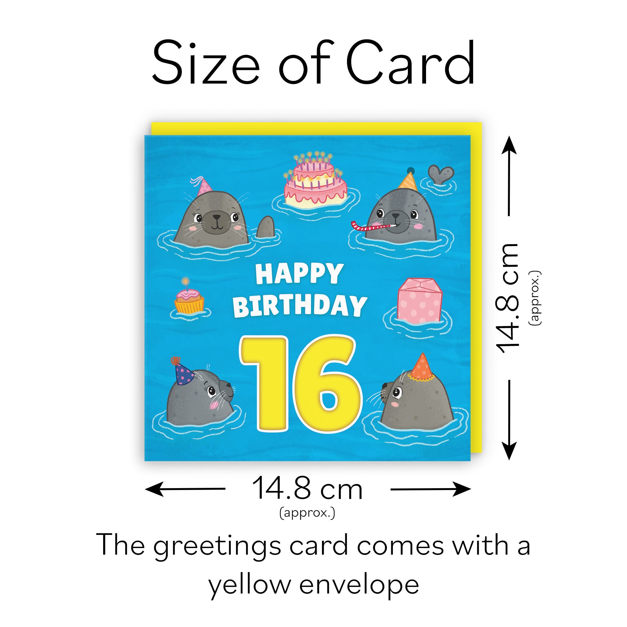 16th Cute Seals Birthday Card Ocean - Default Title (LG01734)