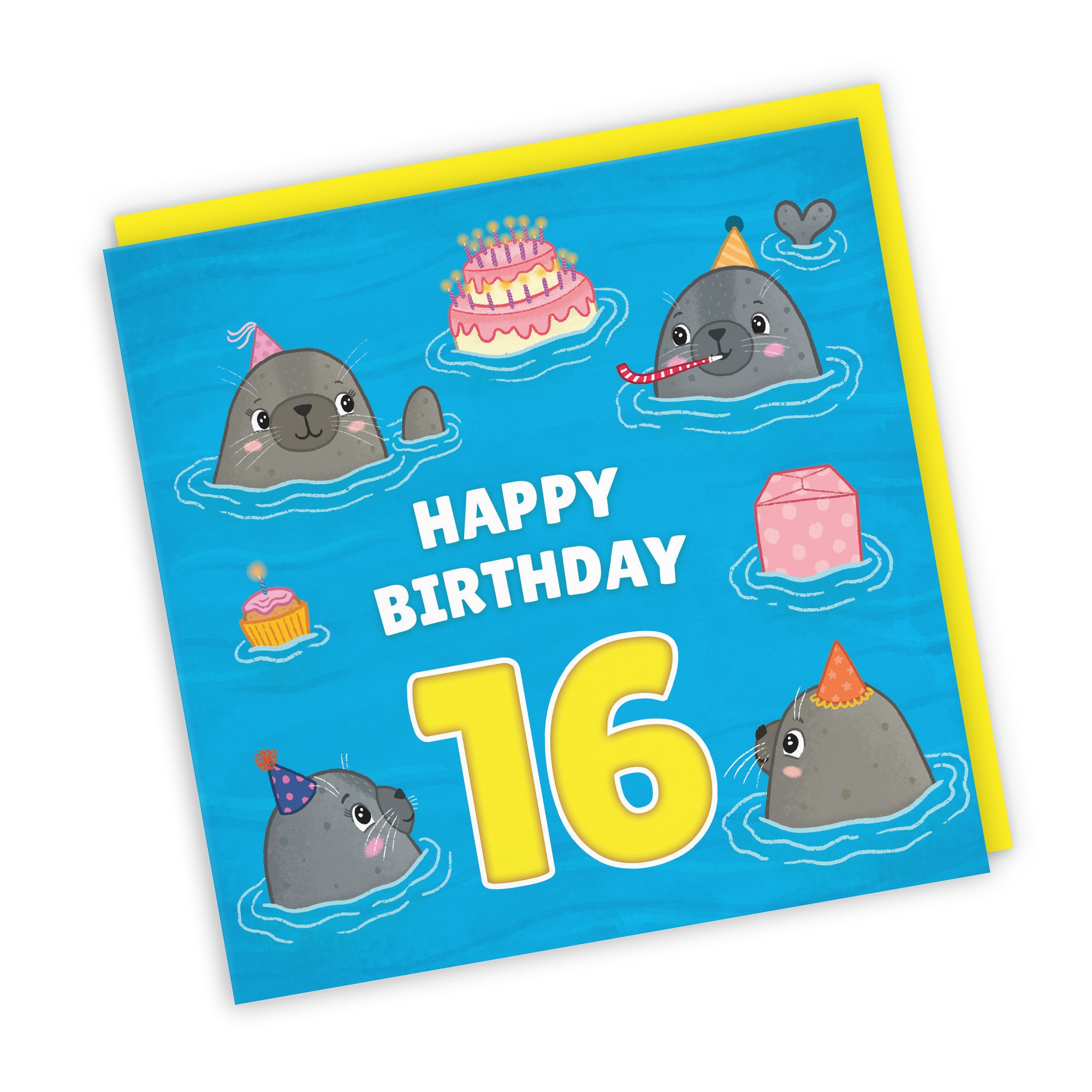16th Cute Seals Birthday Card Ocean - Default Title (LG01734)