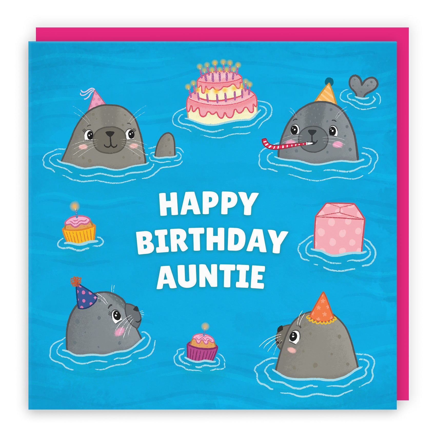 Auntie Cute Seals Birthday Card Ocean - Default Title (LG01735)