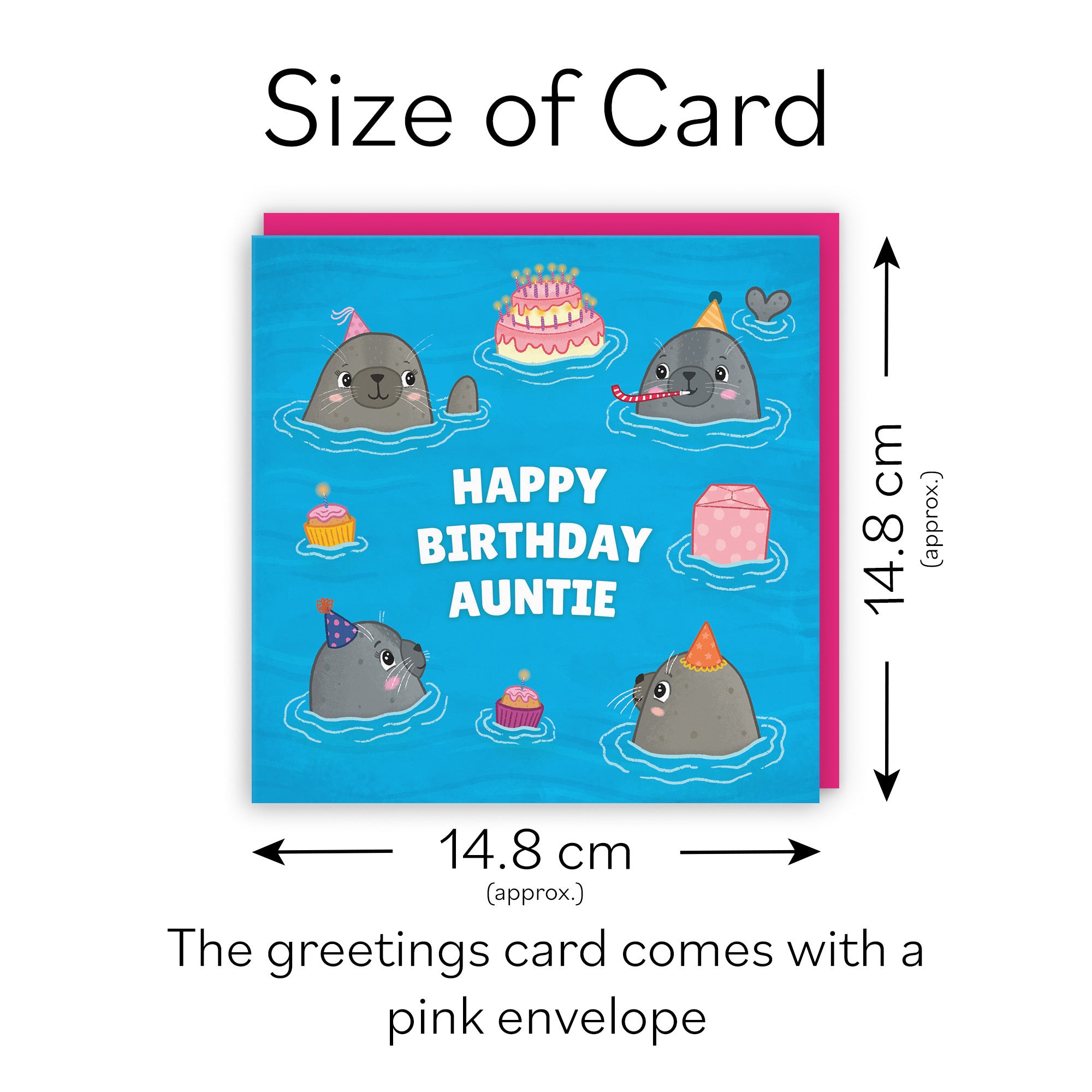 Auntie Cute Seals Birthday Card Ocean - Default Title (LG01735)