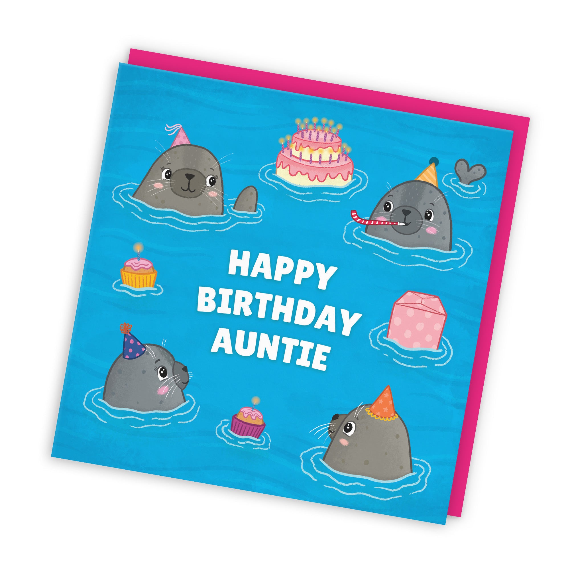 Auntie Cute Seals Birthday Card Ocean - Default Title (LG01735)