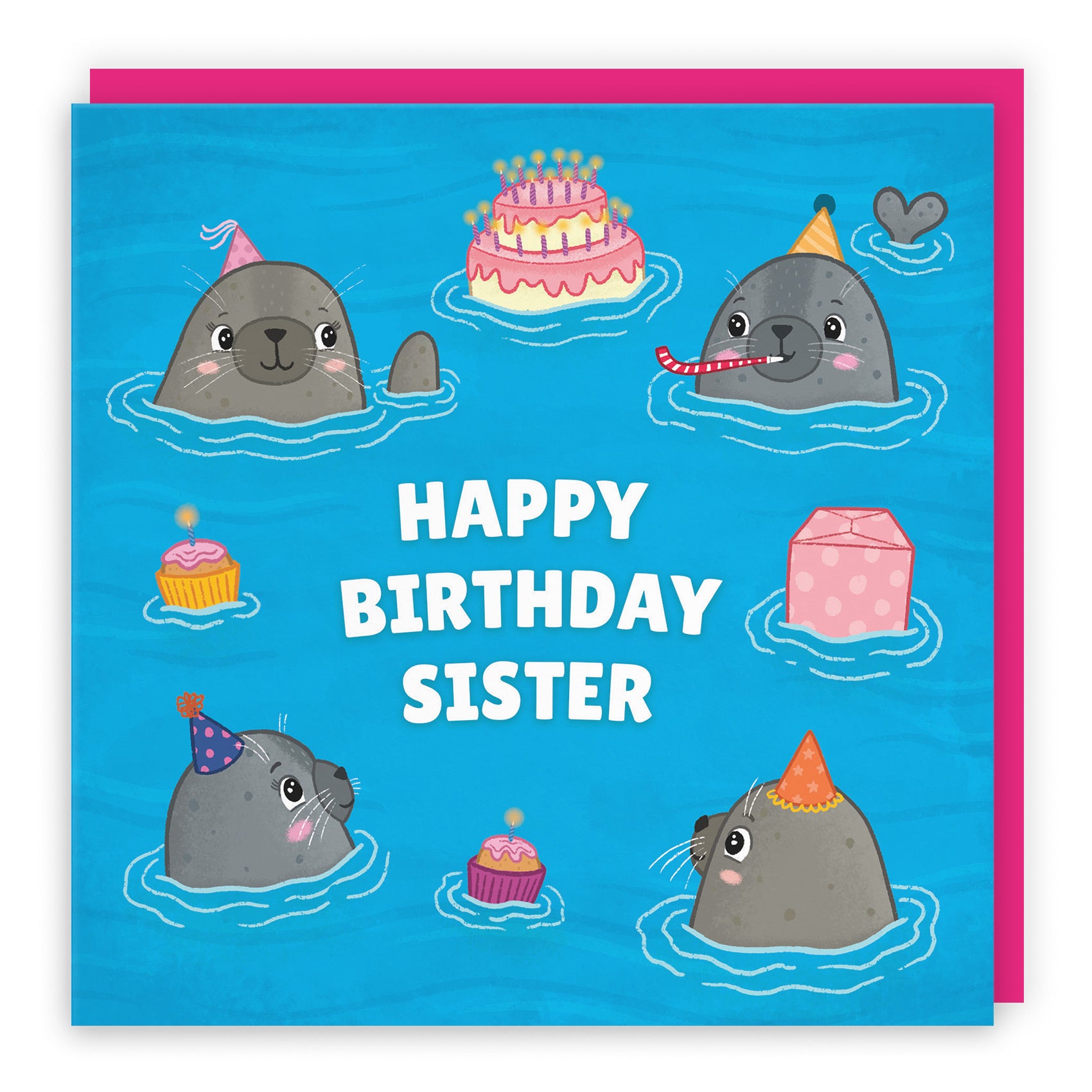 Sister Cute Seals Birthday Card Ocean - Default Title (LG01736)
