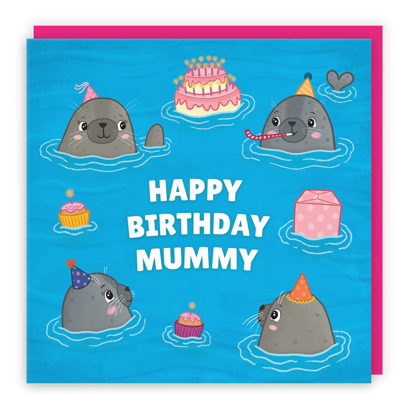 Mummy Cute Seals Birthday Card Ocean - Default Title (LG01740)
