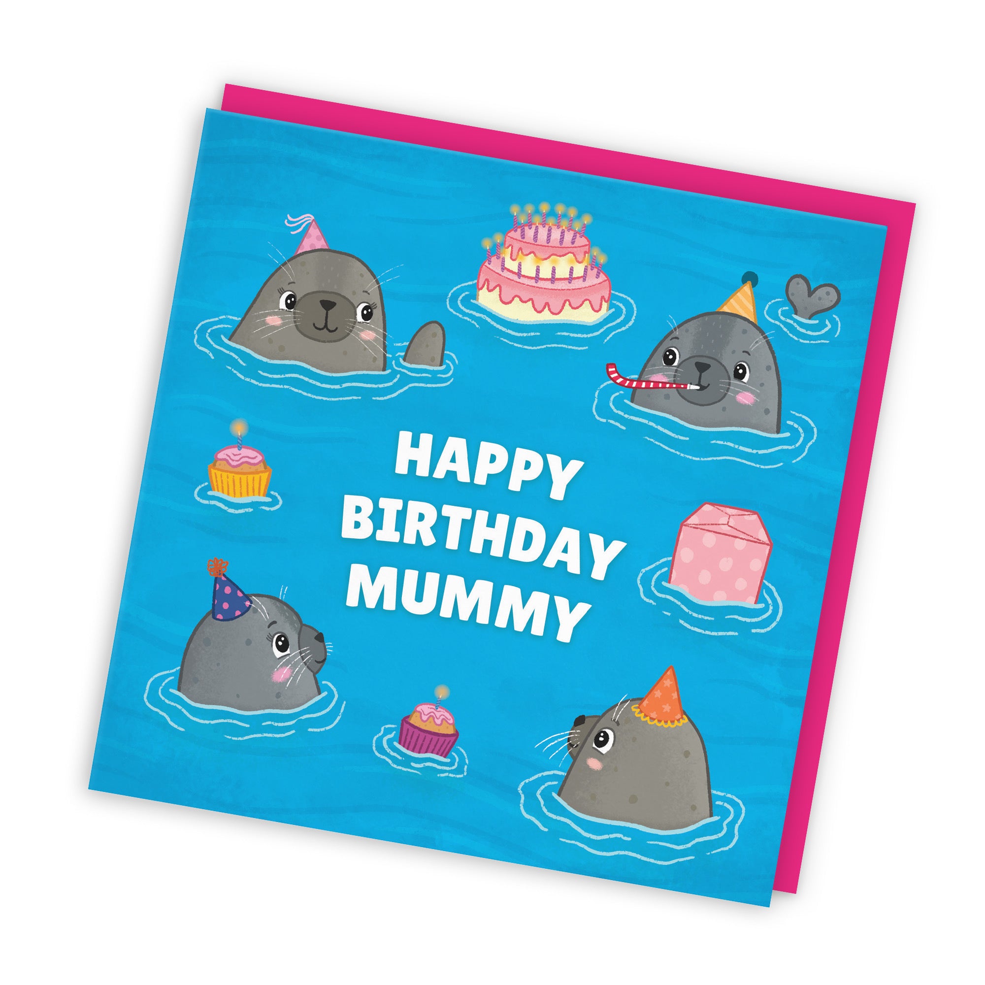 Mummy Cute Seals Birthday Card Ocean - Default Title (LG01740)