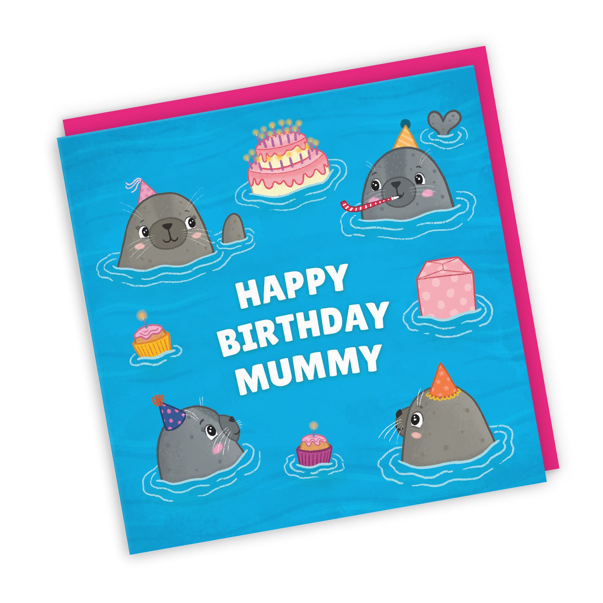 Mummy Cute Seals Birthday Card Ocean - Default Title (LG01740)