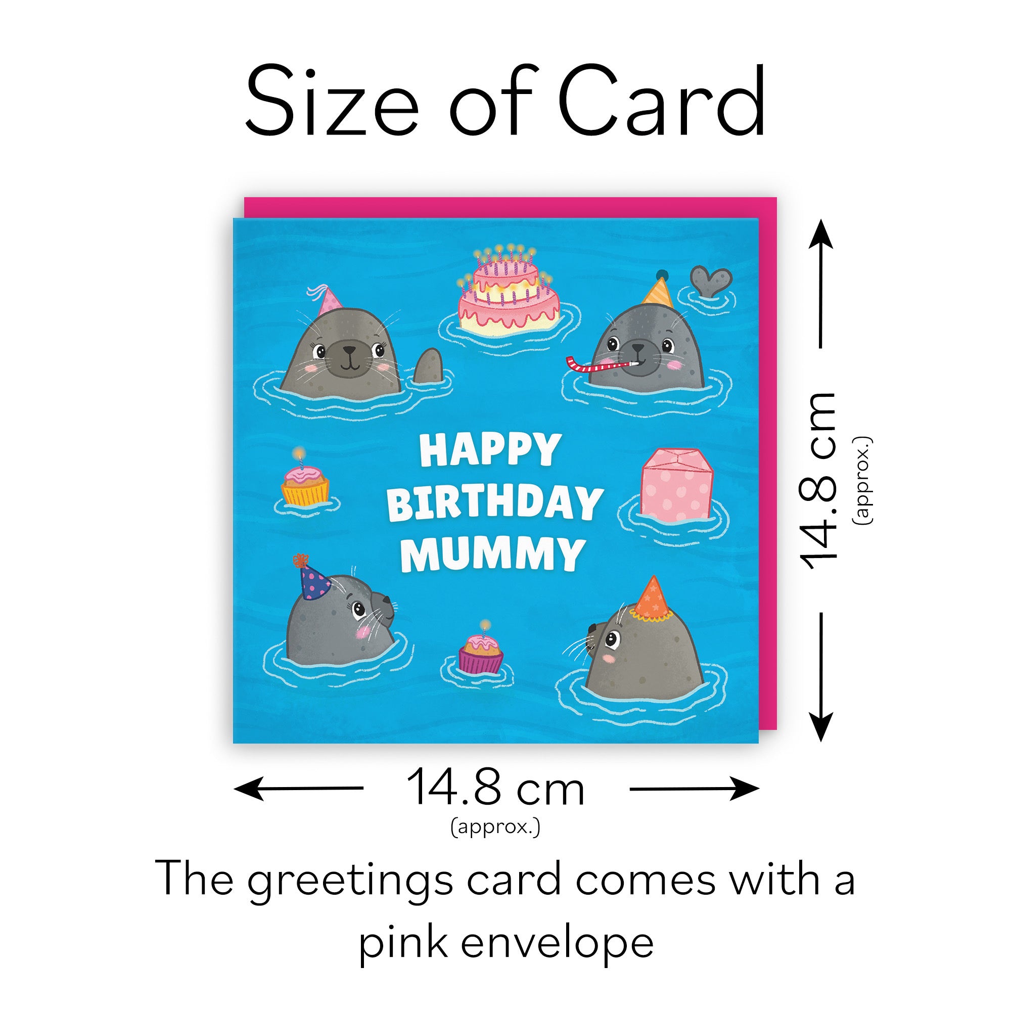 Mummy Cute Seals Birthday Card Ocean - Default Title (LG01740)