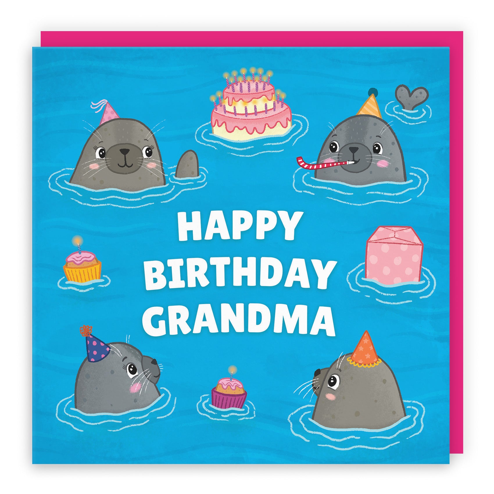 Grandma Cute Seals Birthday Card Ocean - Default Title (LG01743)