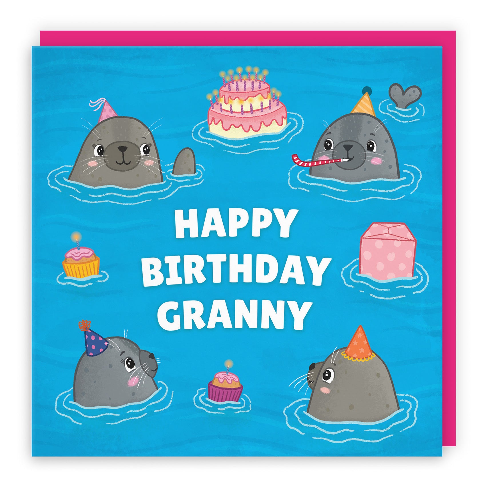 Granny Cute Seals Birthday Card Ocean - Default Title (LG01744)