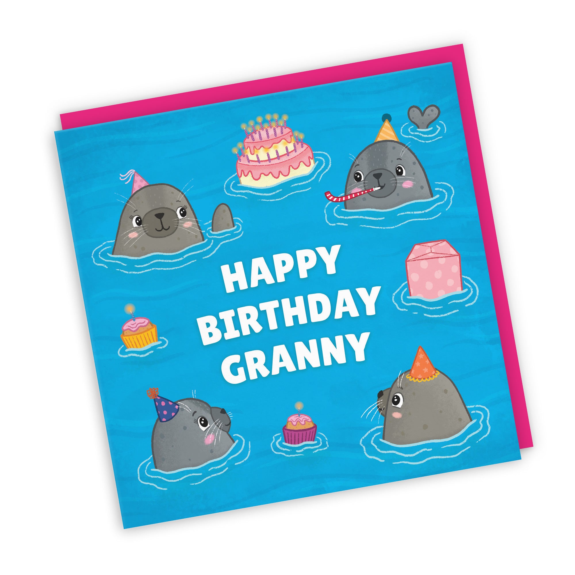 Granny Cute Seals Birthday Card Ocean - Default Title (LG01744)