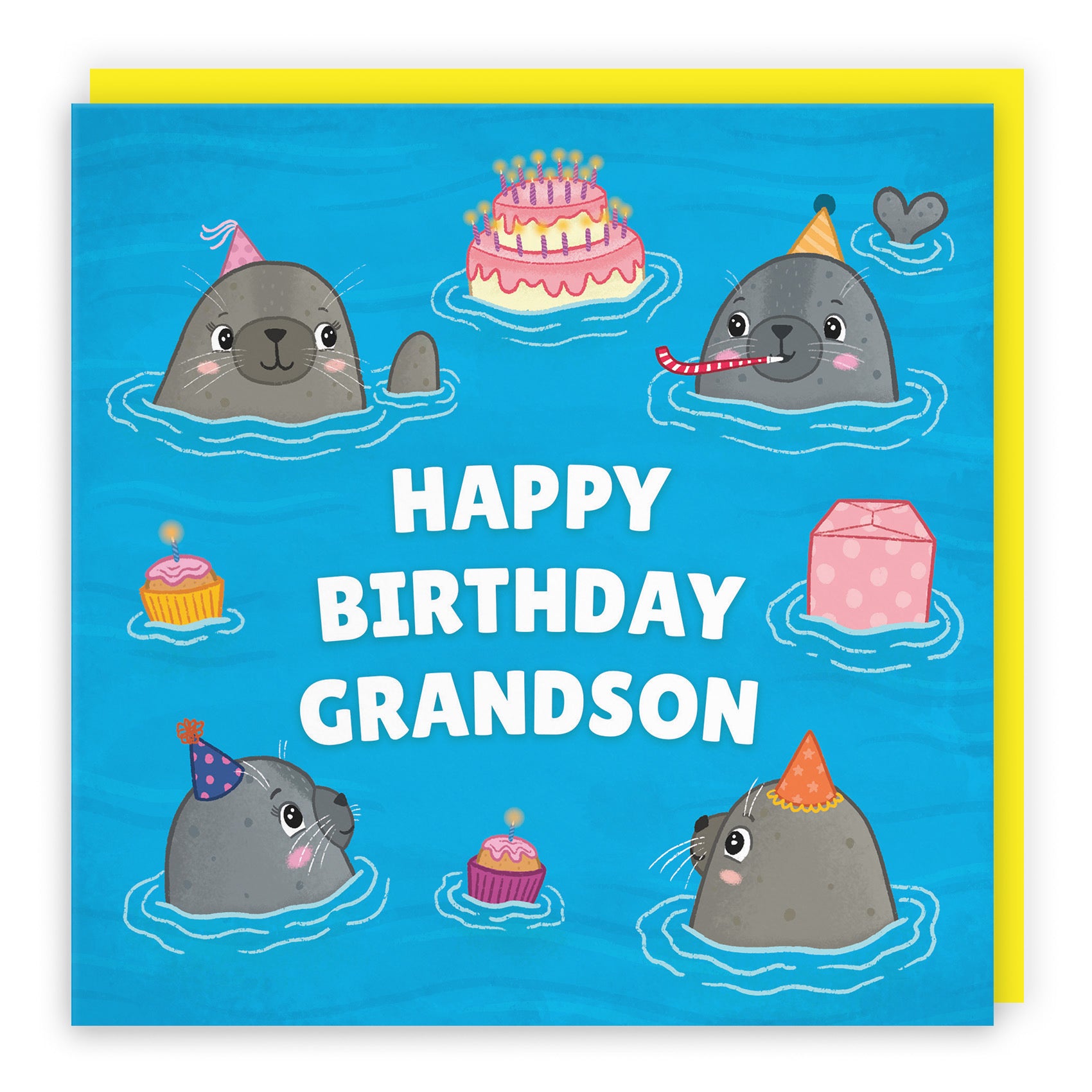 Grandson Cute Seals Birthday Card Ocean - Default Title (LG01745)