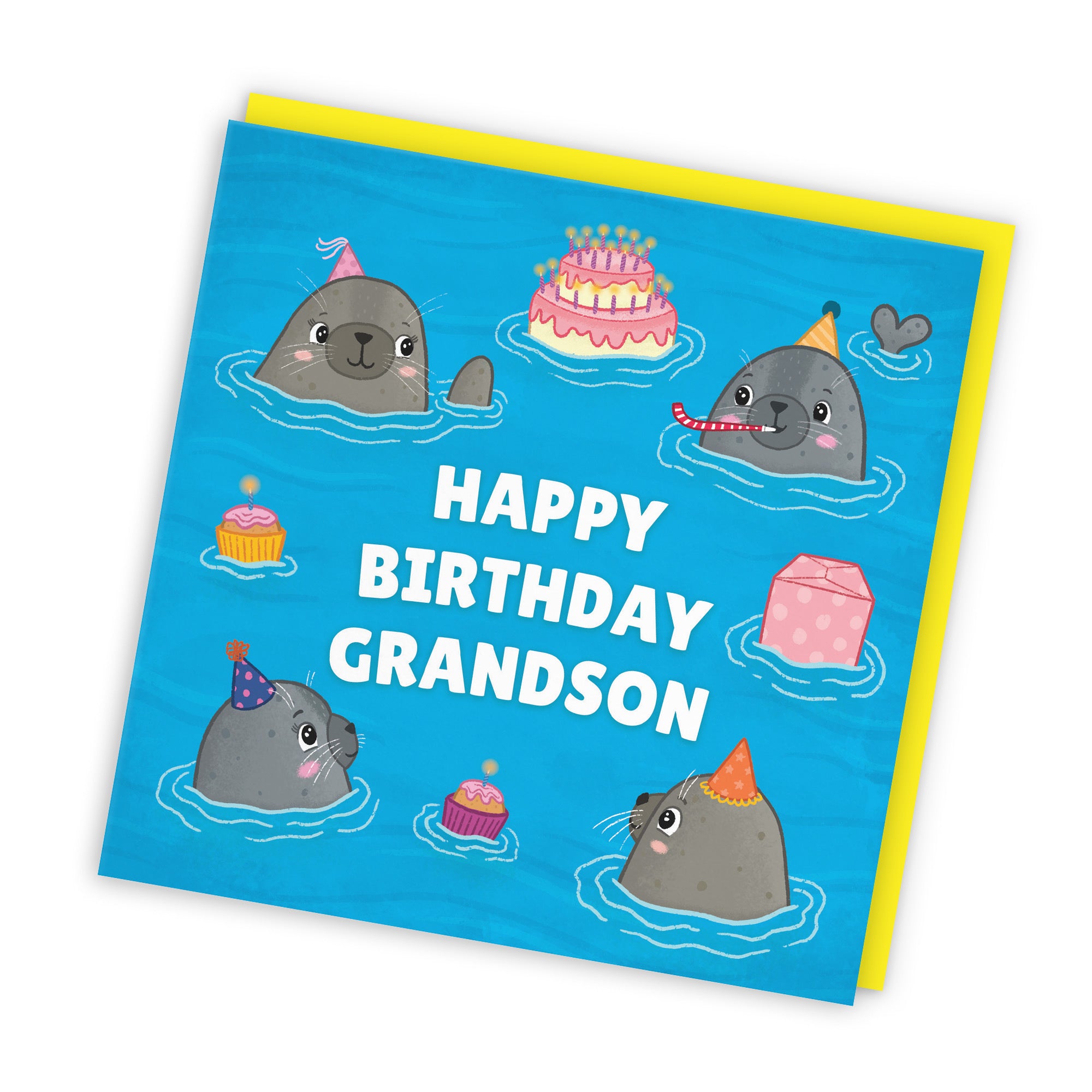 Grandson Cute Seals Birthday Card Ocean - Default Title (LG01745)
