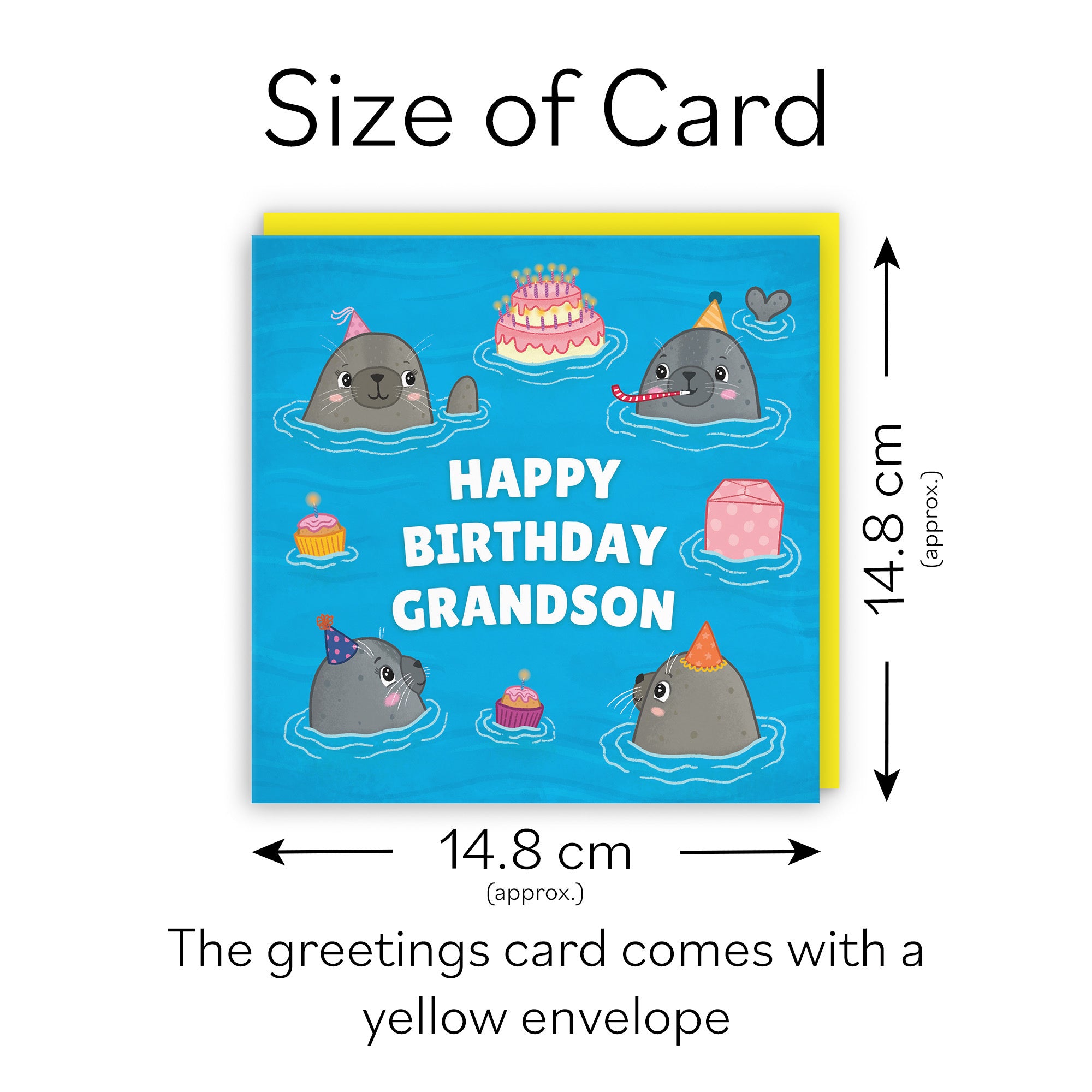 Grandson Cute Seals Birthday Card Ocean - Default Title (LG01745)