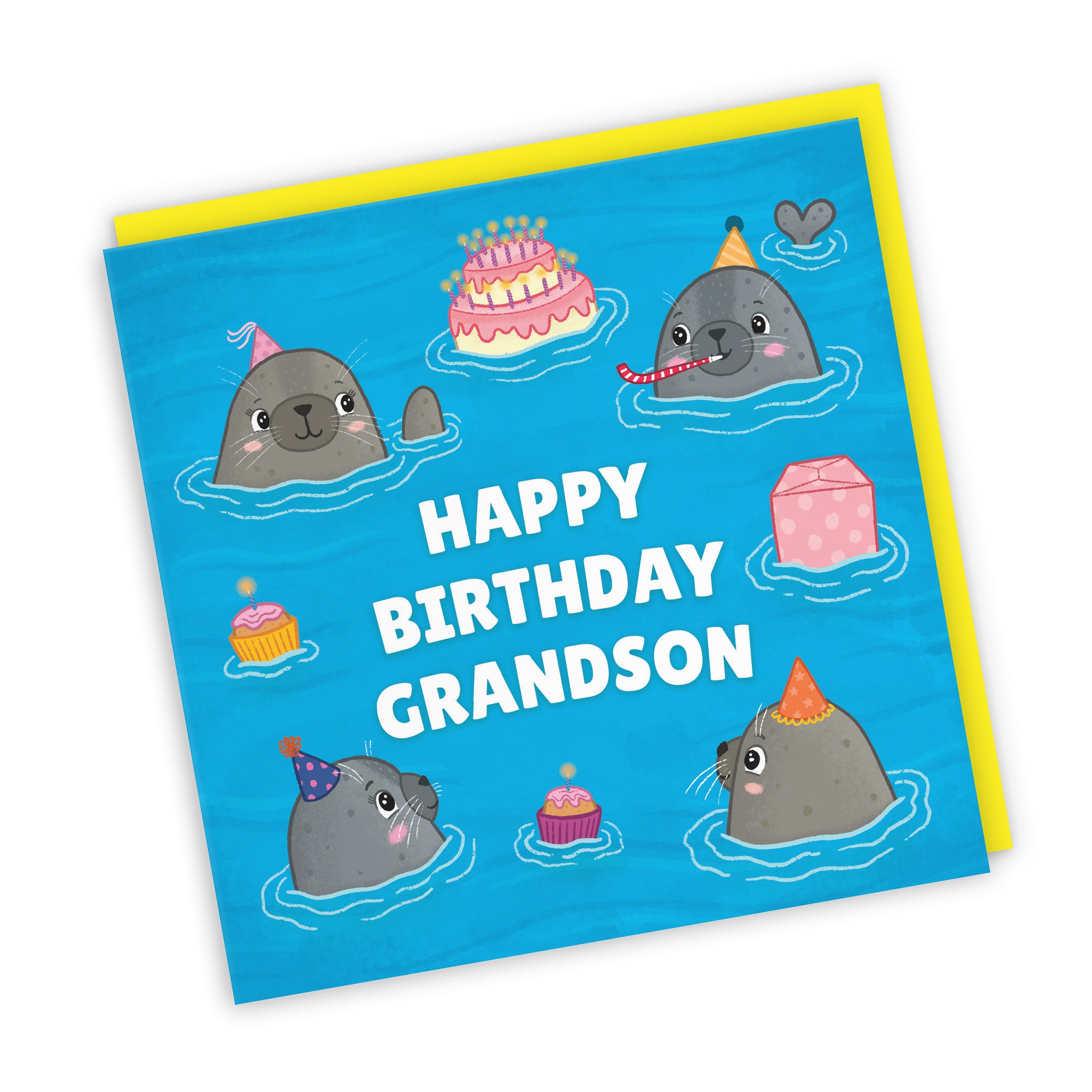 Grandson Cute Seals Birthday Card Ocean - Default Title (LG01745)