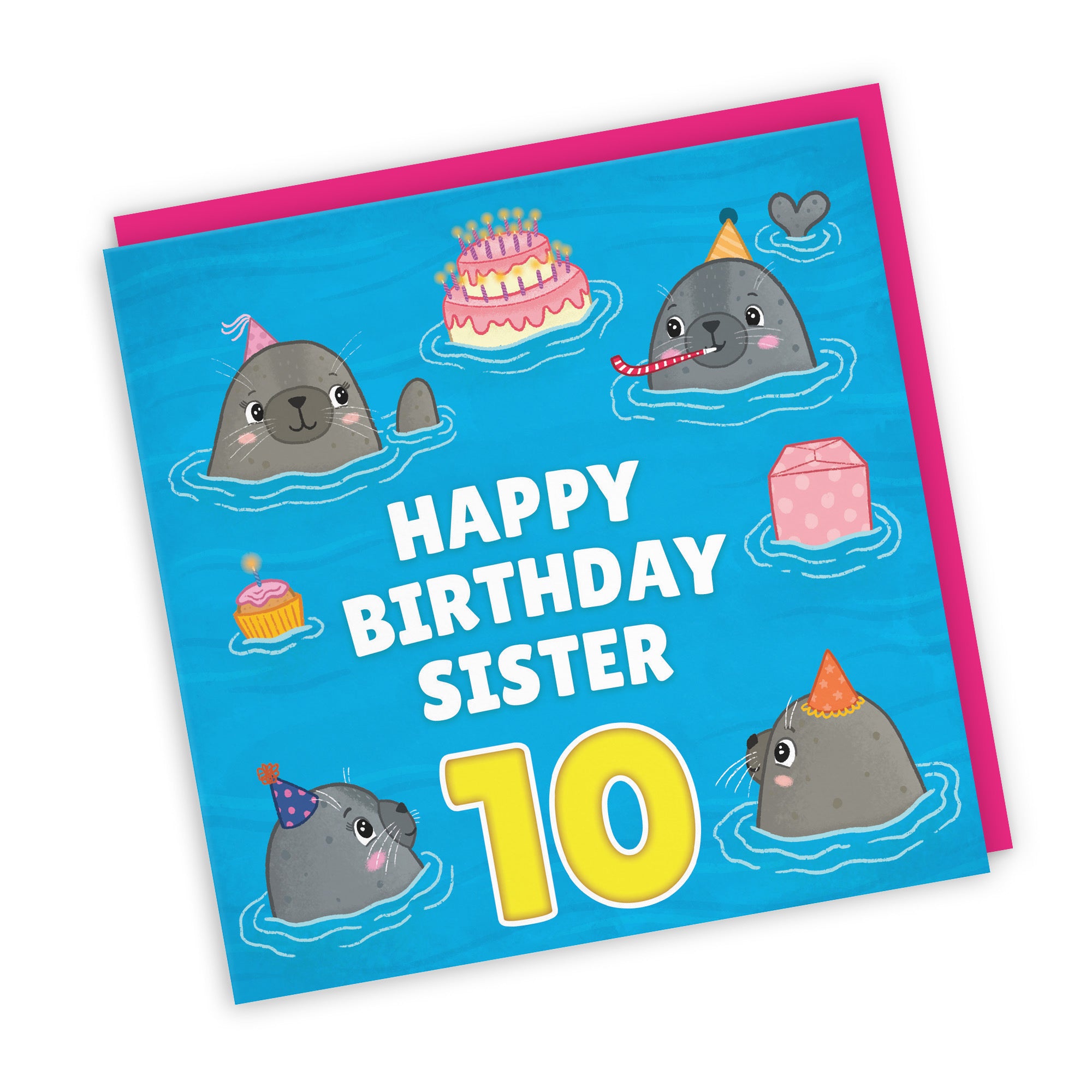 10th Sister Cute Seals Birthday Card Ocean - Default Title (LG01748)