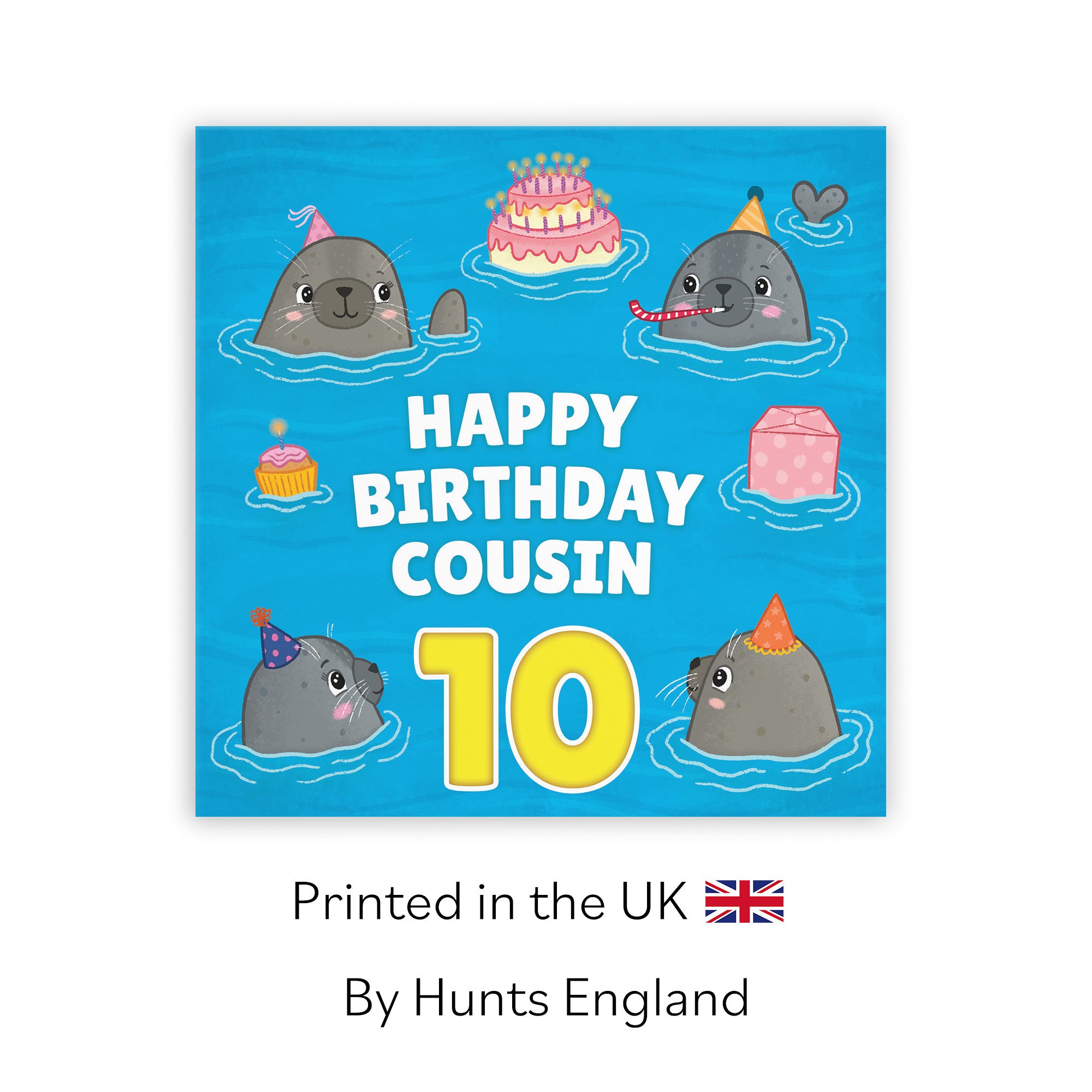 10th Cousin Cute Seals Birthday Card Ocean - Default Title (LG01750)