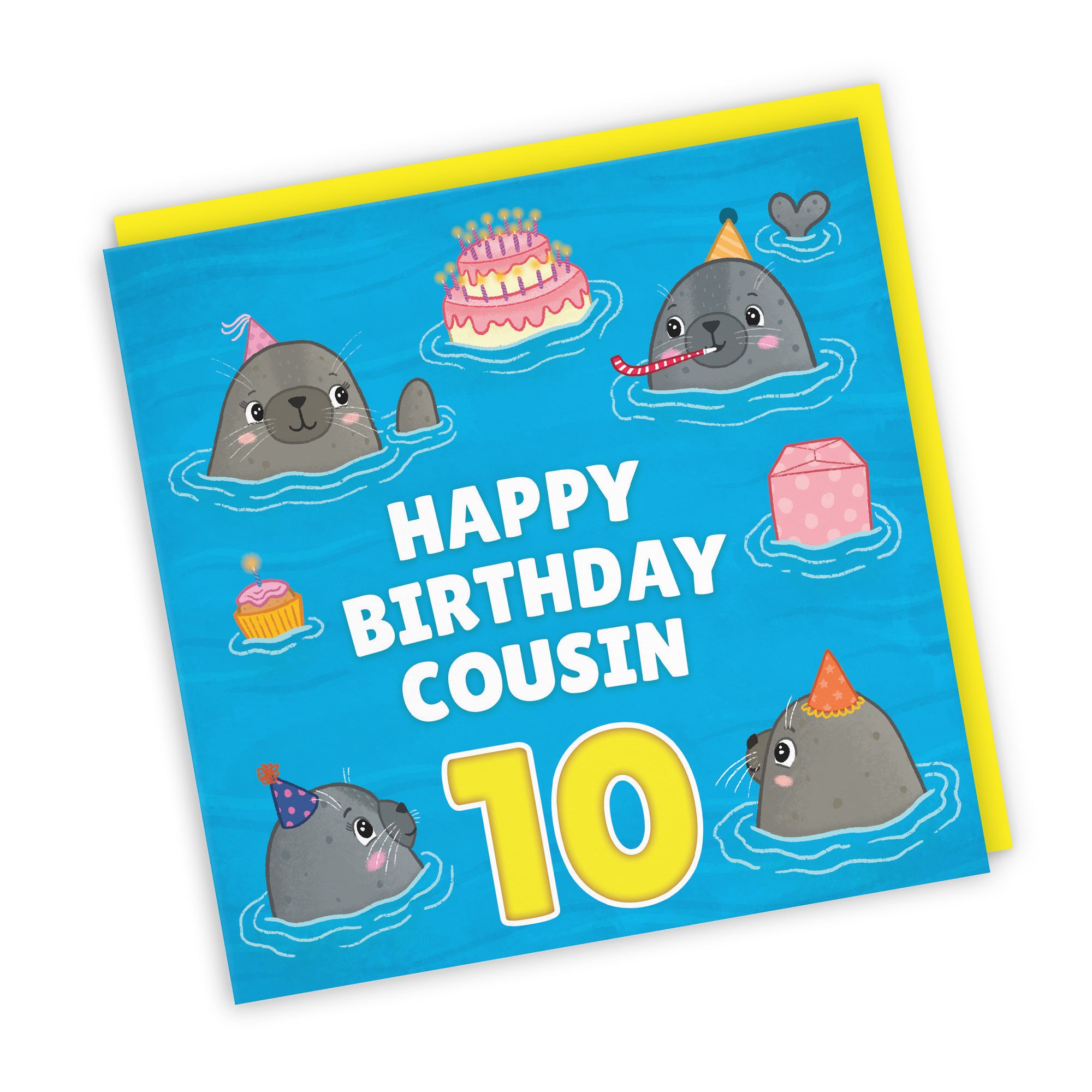 10th Cousin Cute Seals Birthday Card Ocean - Default Title (LG01750)