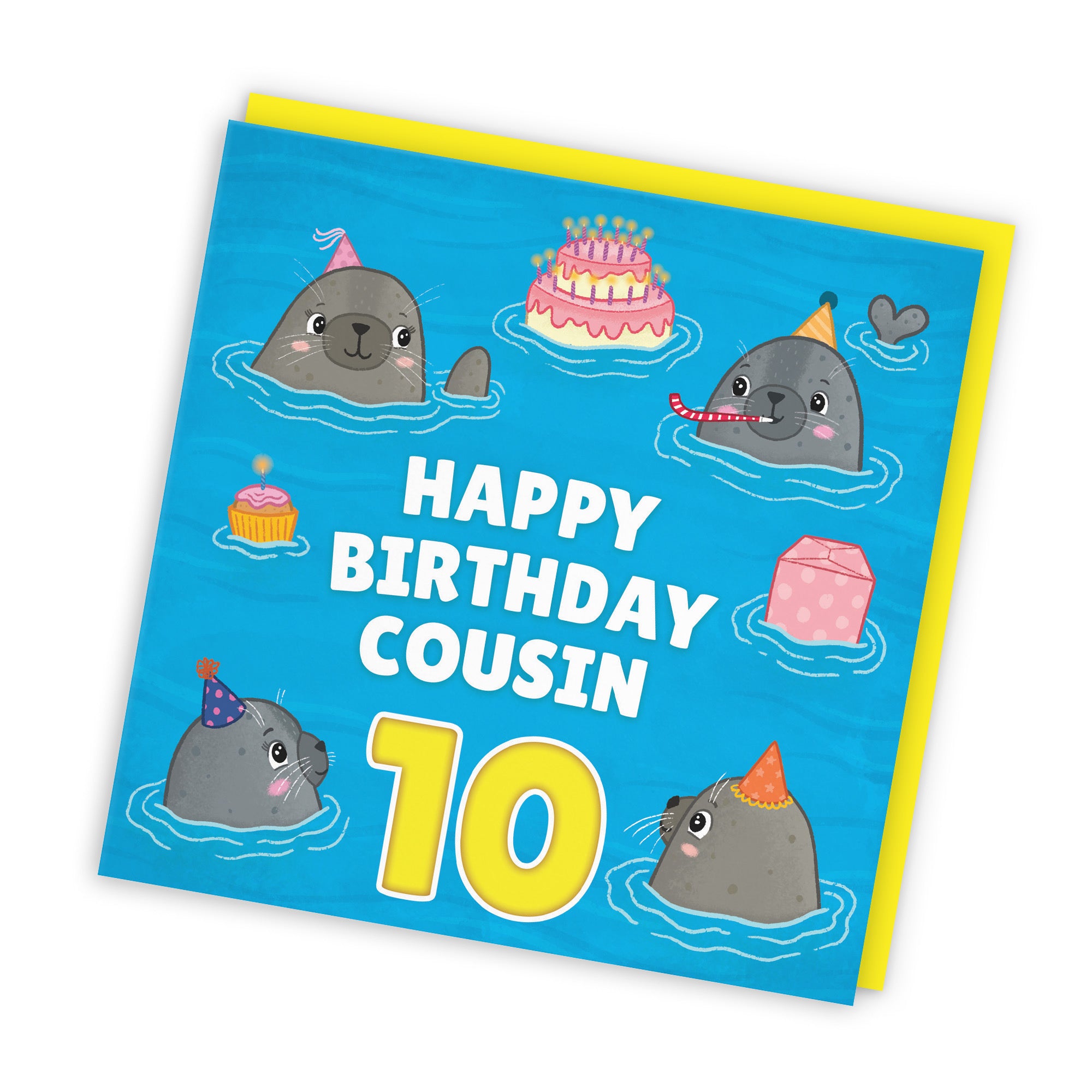 10th Cousin Cute Seals Birthday Card Ocean - Default Title (LG01750)