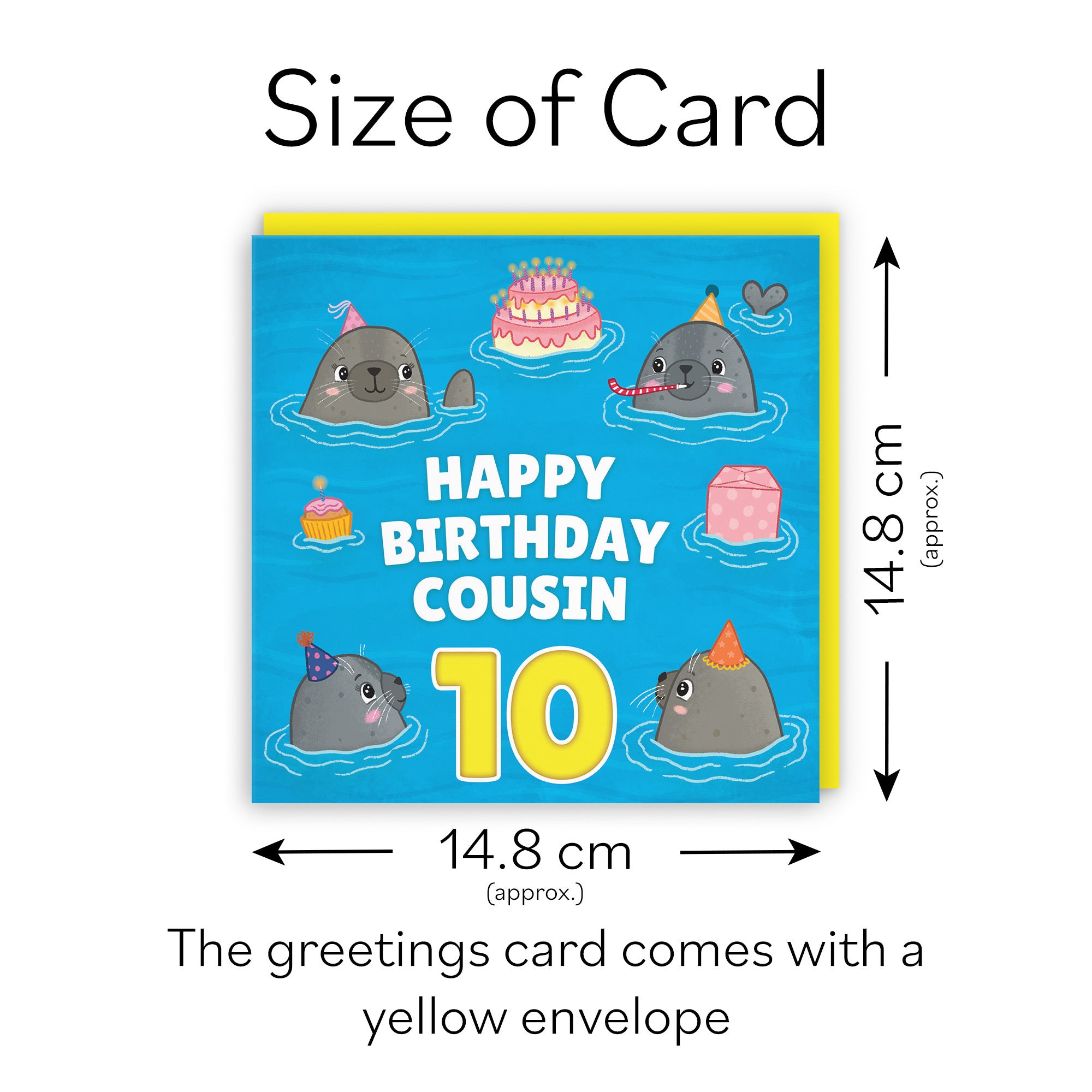 10th Cousin Cute Seals Birthday Card Ocean - Default Title (LG01750)
