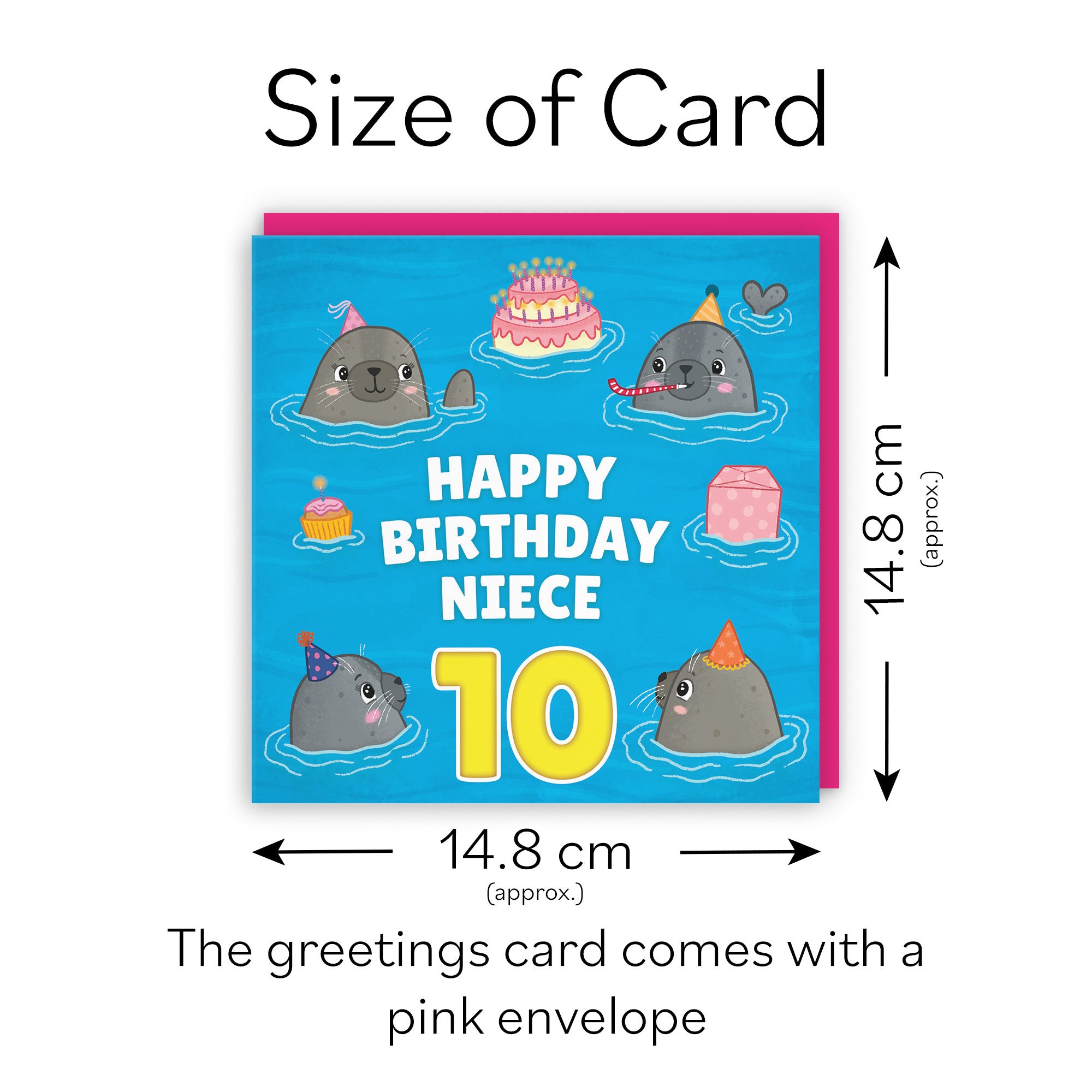 10th Niece Cute Seals Birthday Card Ocean - Default Title (LG01751)