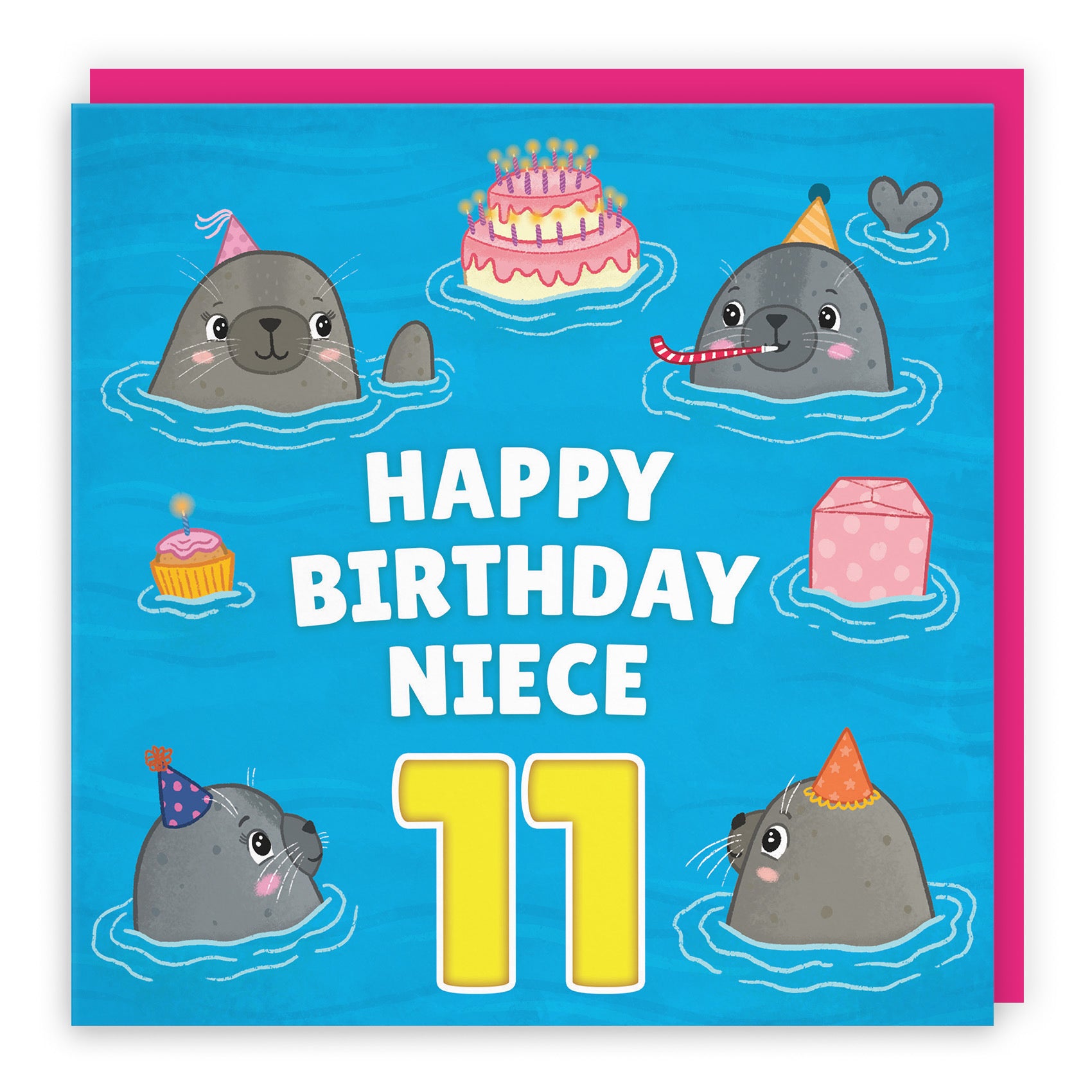 11th Niece Cute Seals Birthday Card Ocean - Default Title (LG01752)