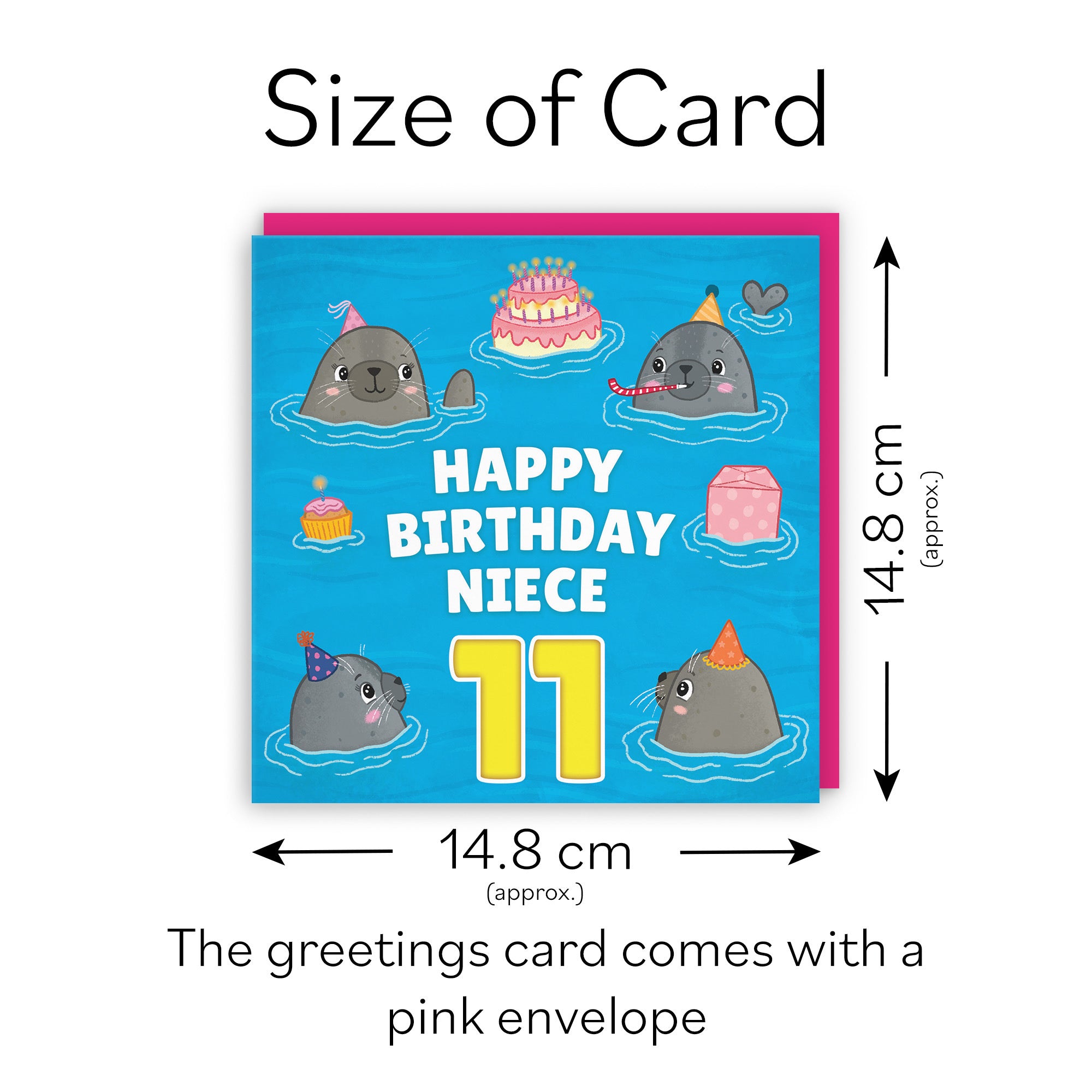 11th Niece Cute Seals Birthday Card Ocean - Default Title (LG01752)