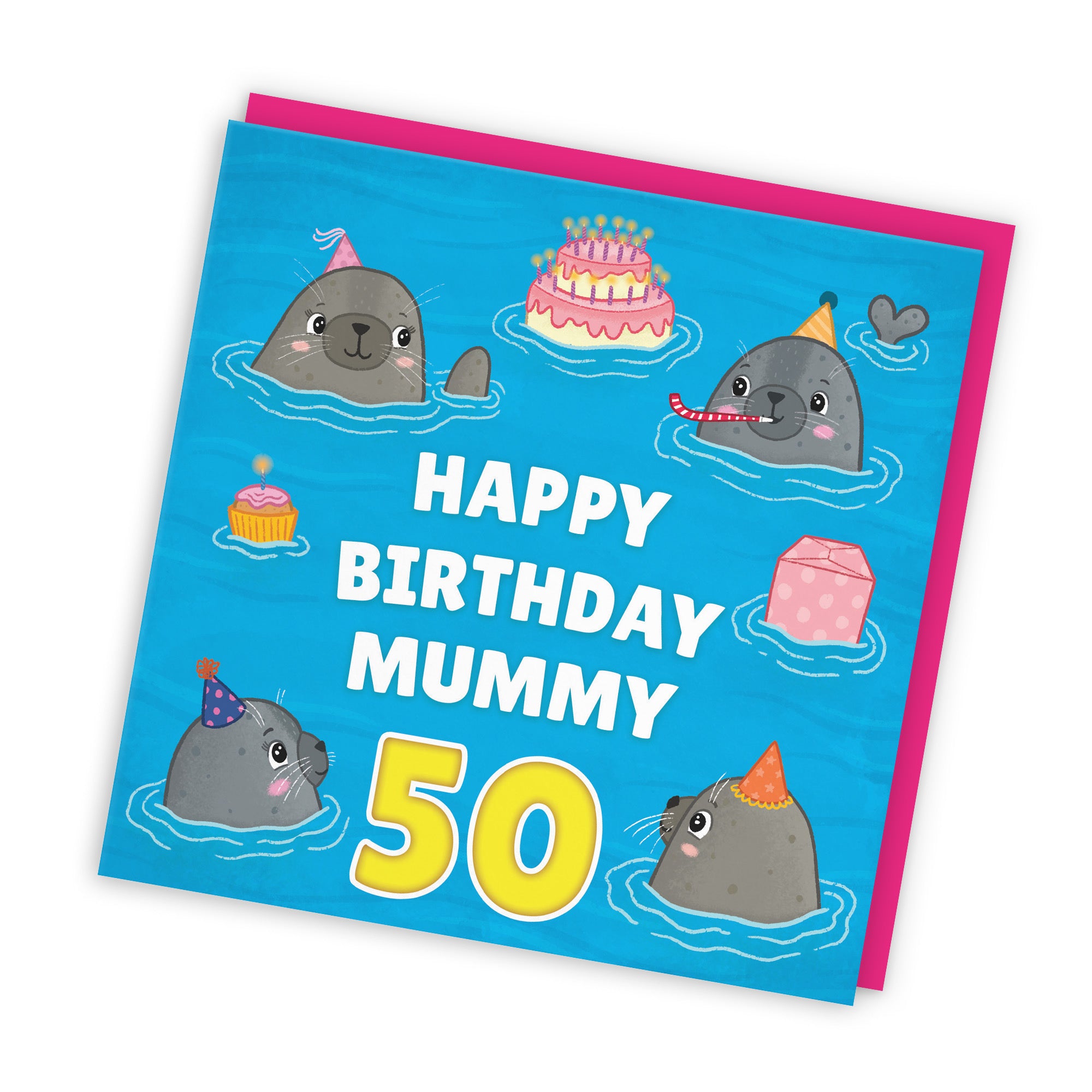 50th Mummy Cute Seals Birthday Card Ocean - Default Title (LG01753)