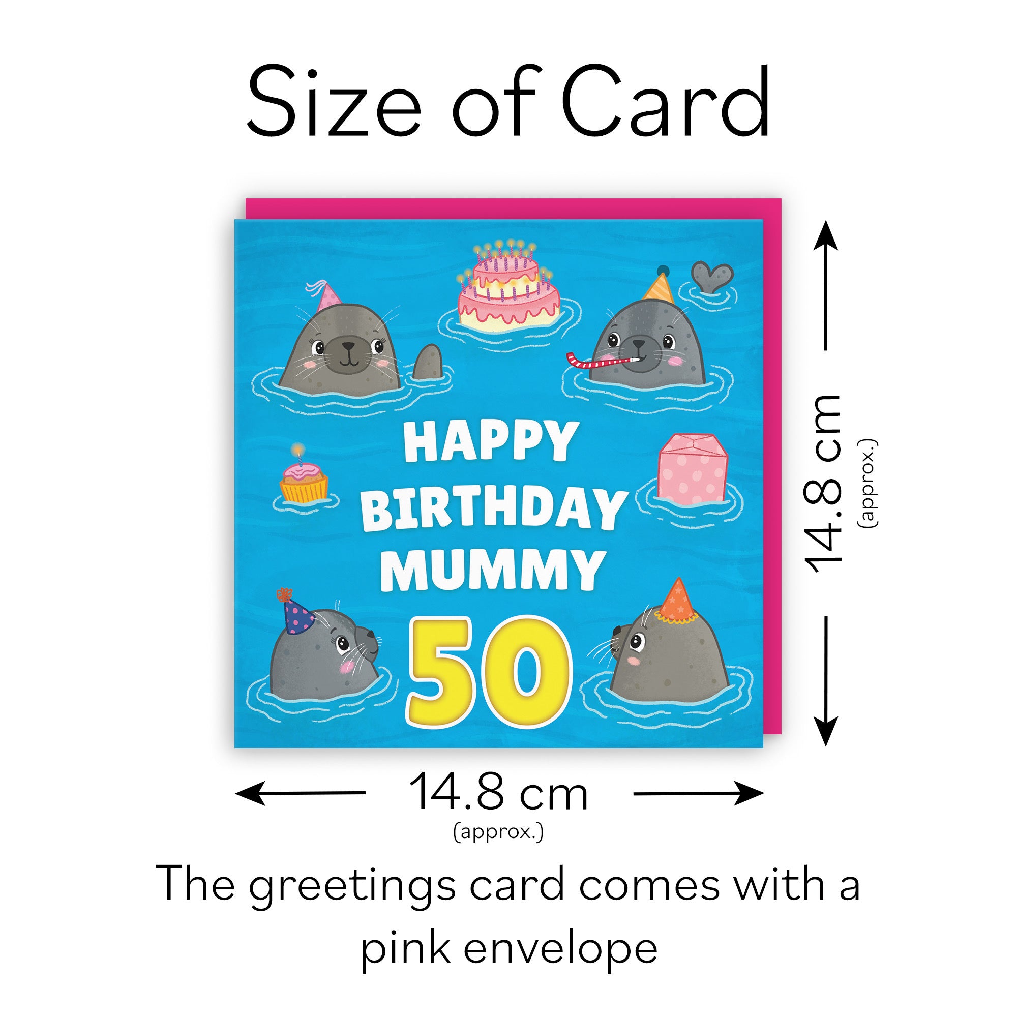 50th Mummy Cute Seals Birthday Card Ocean - Default Title (LG01753)